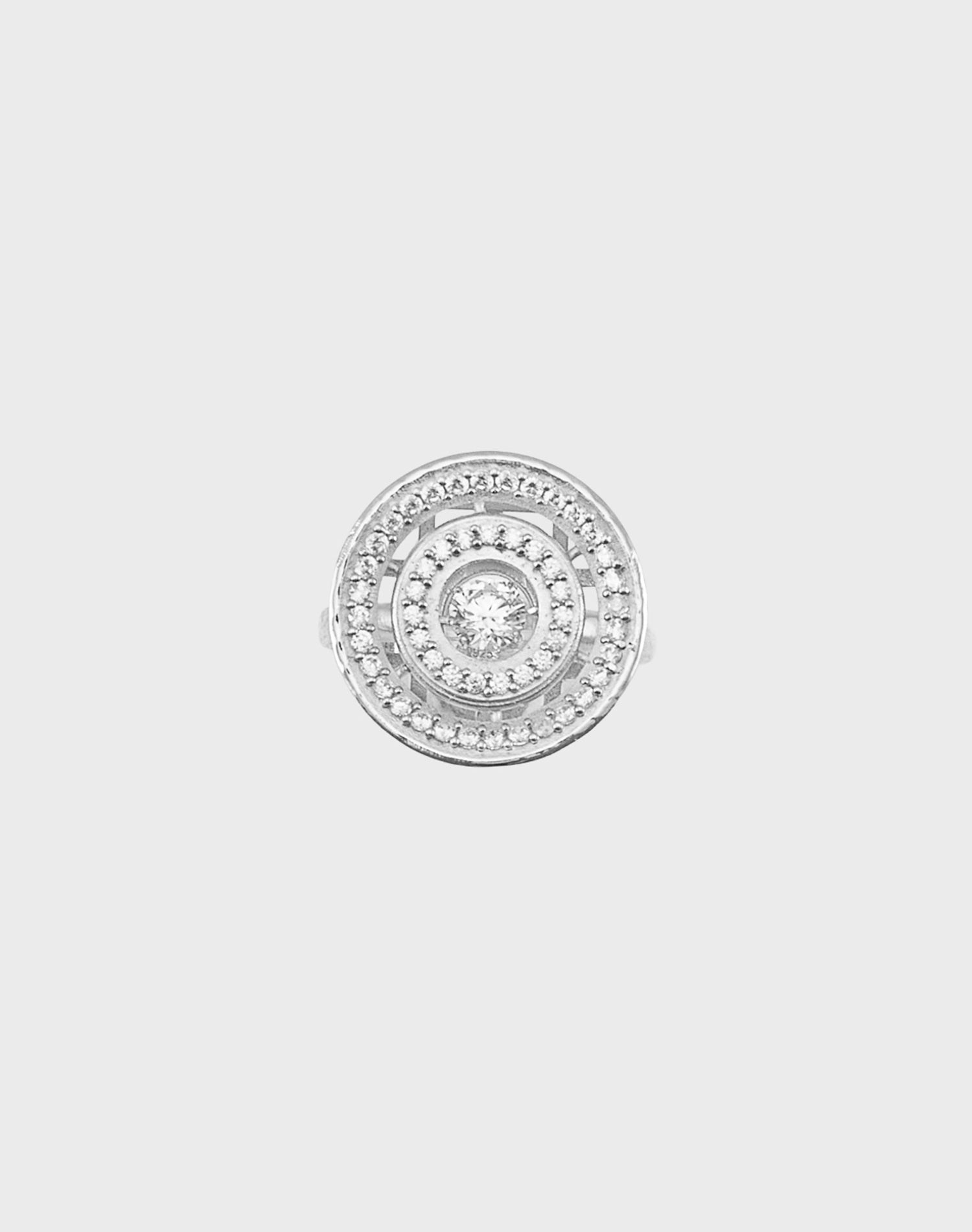 Silver Circular Dancing Diamond Ring