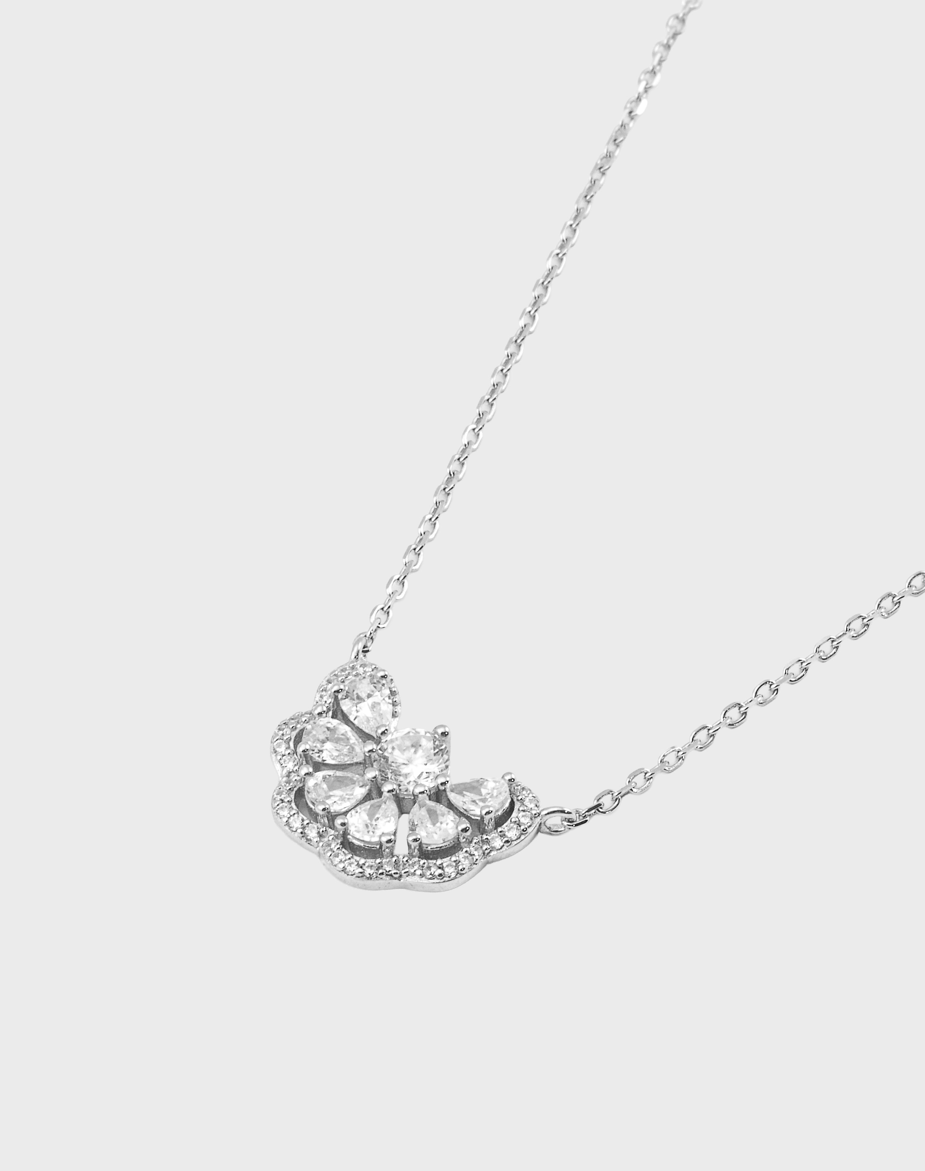 Silver Luminous Cluster Pendant Chain