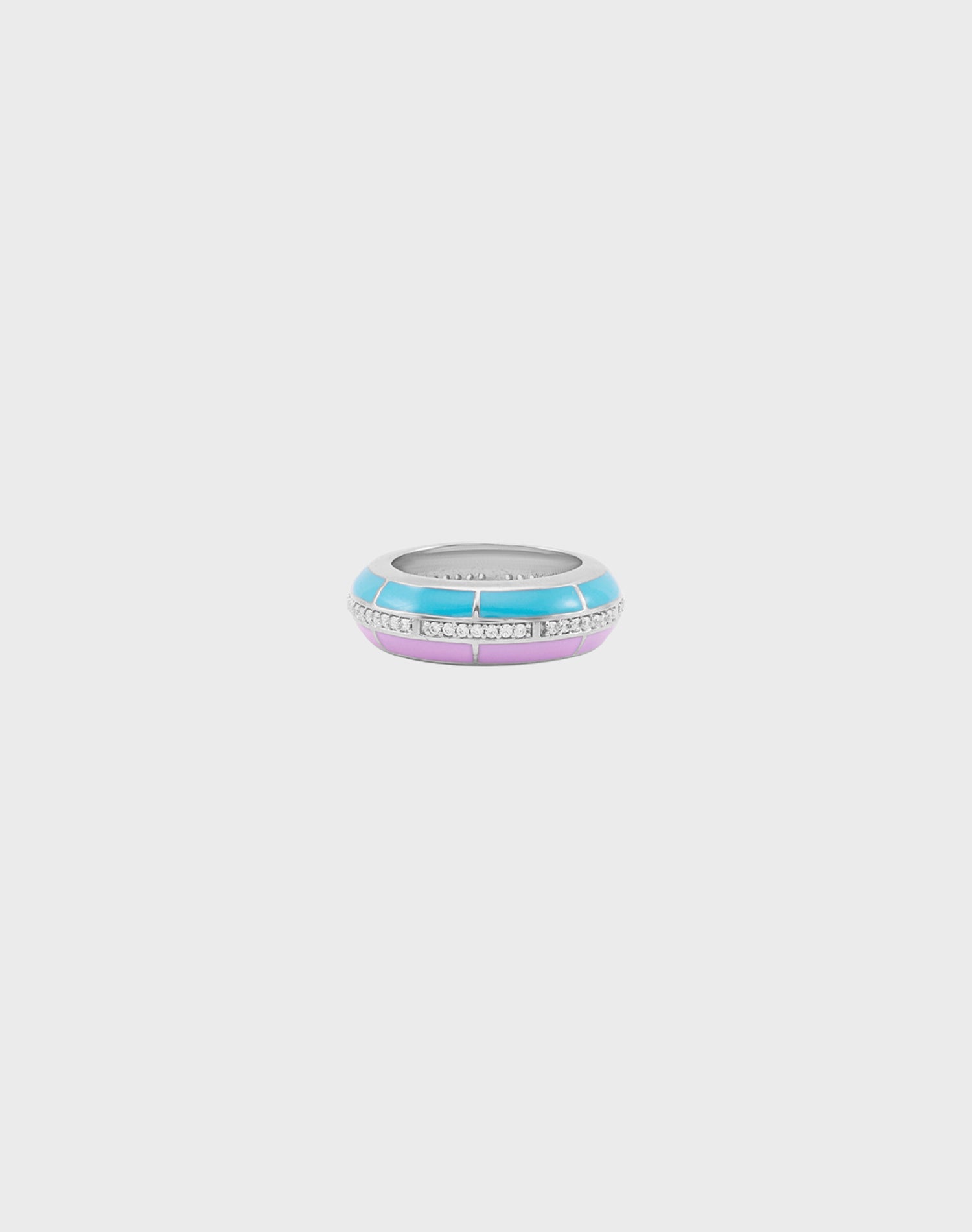 Silver Bubblegum Enamel Ring