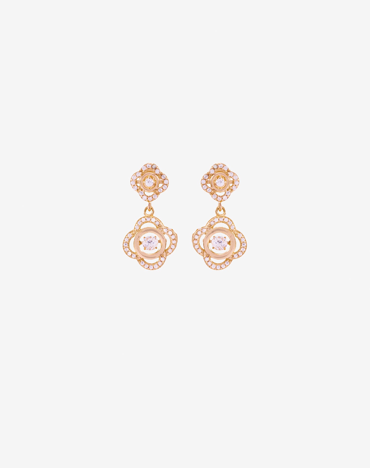 Rose Soft Blossom Dancing Diamond Earrings