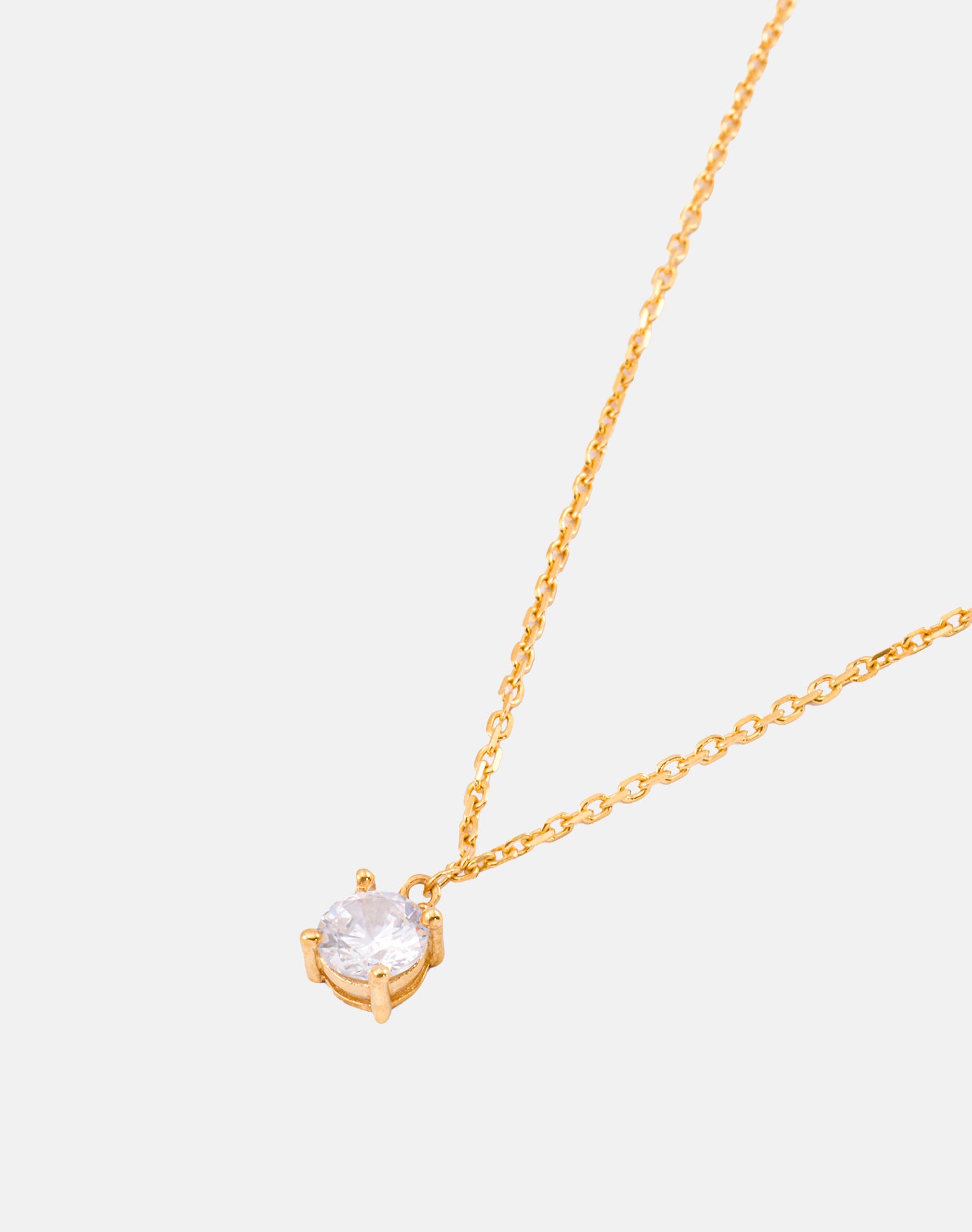 Gold Timeless Solitaire Pendant Chain