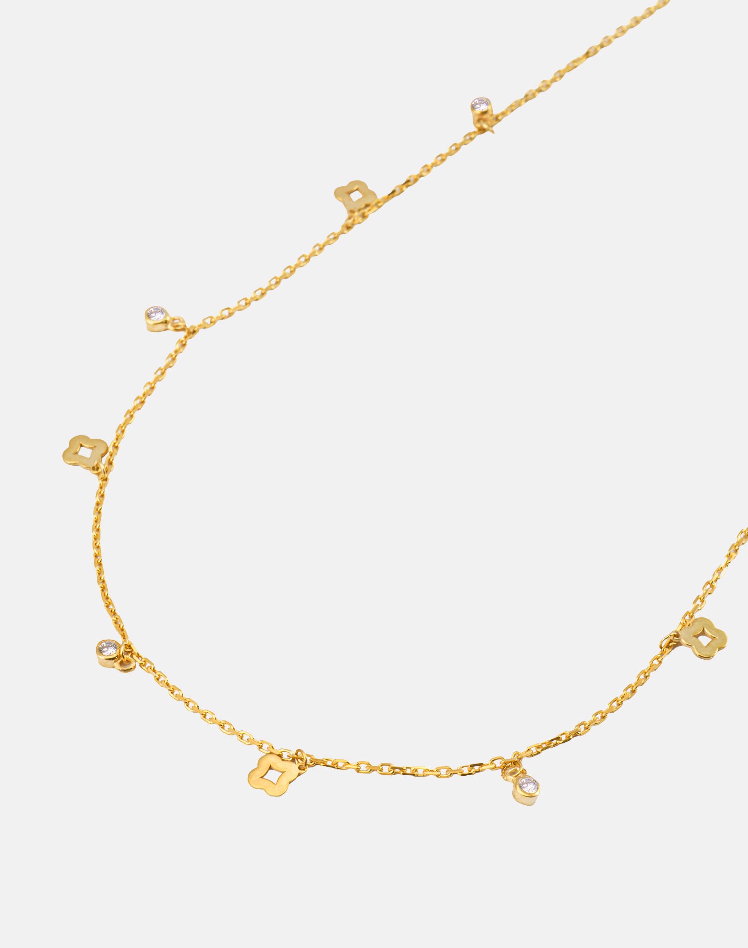 Gold Glow Clover Charm Pendant Chain