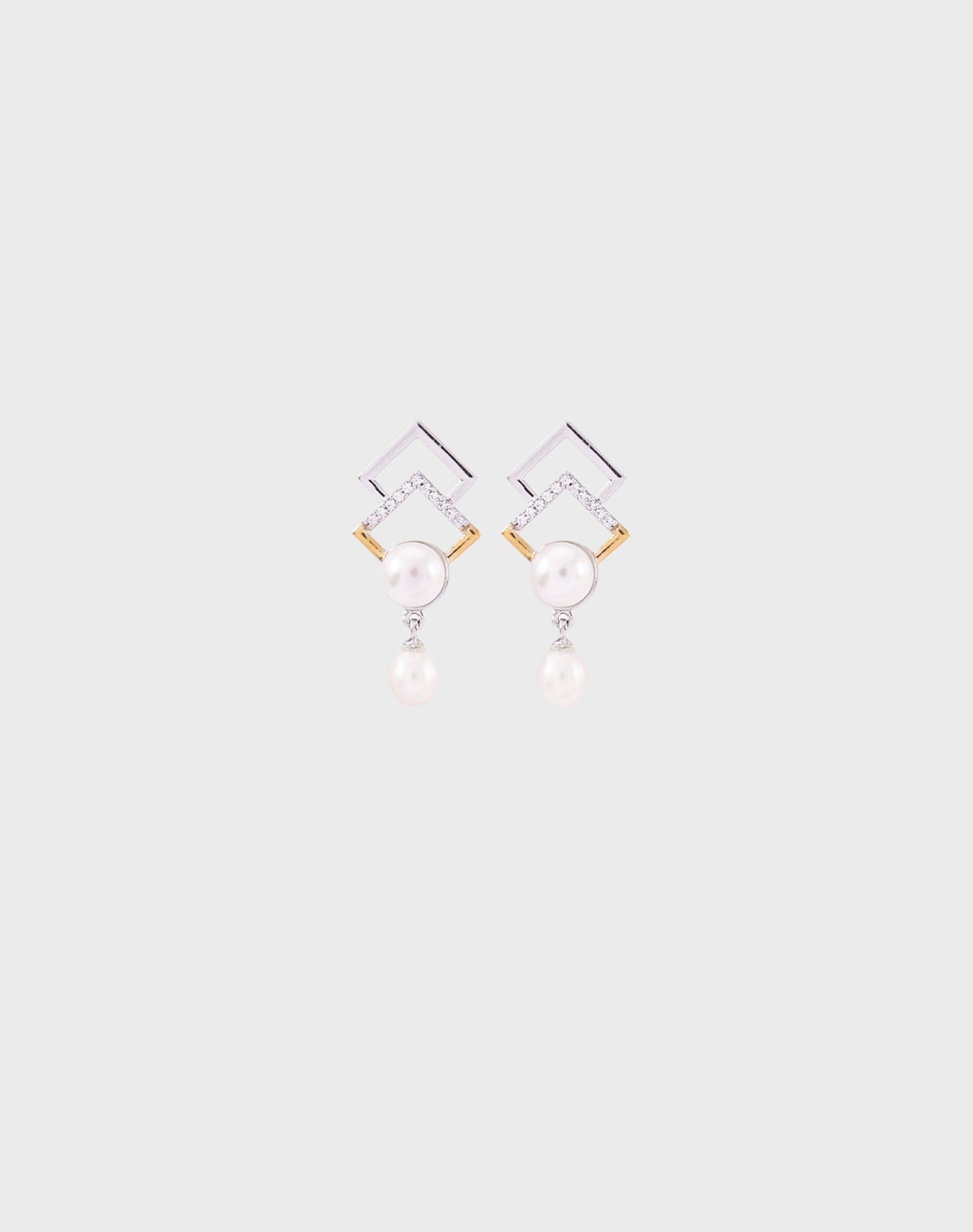 Silver Aurora Drop Pearl Earrings