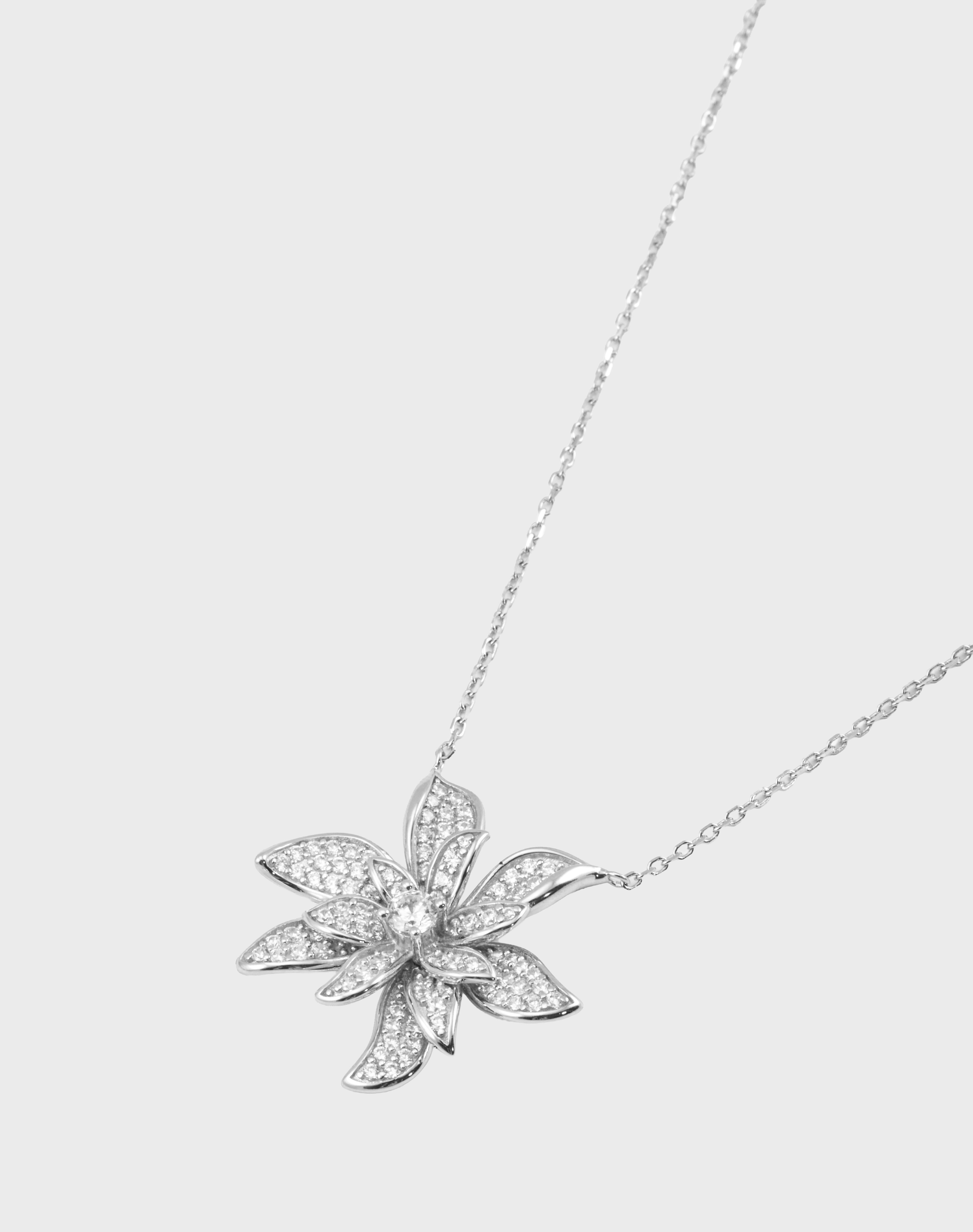 Silver Fleur Pendant Chain