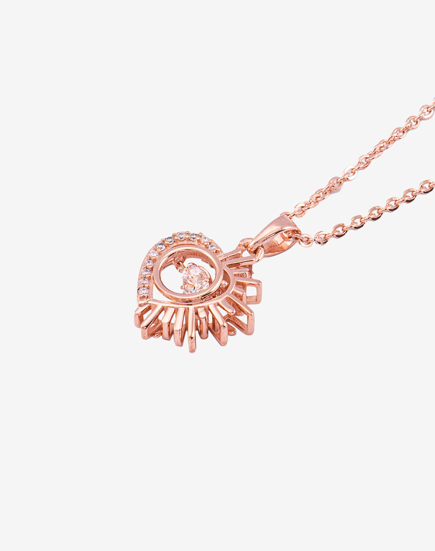 Rose Guardian Heart Dancing Diamond Pendant Chain