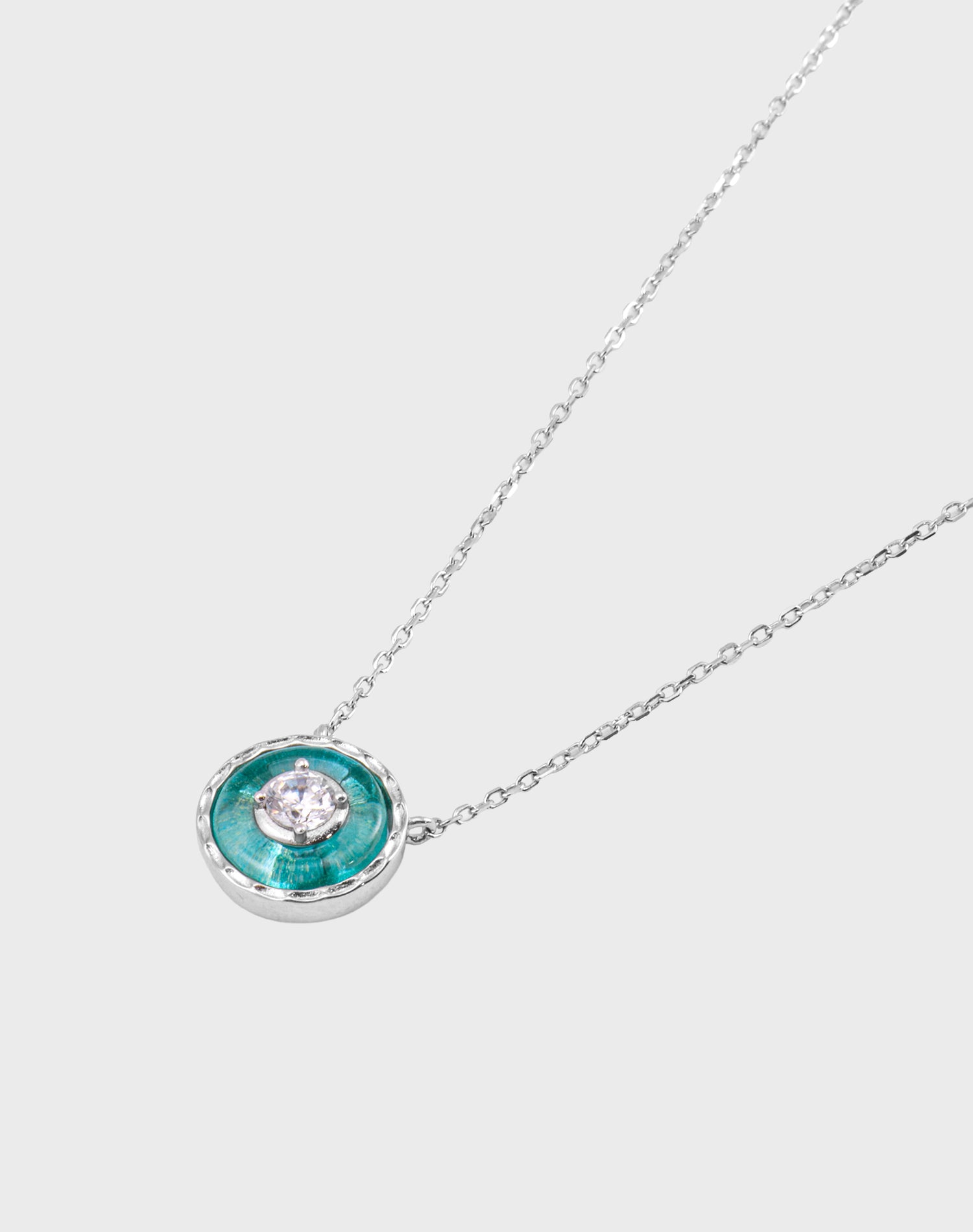 Silver Orbis Verde Pendant Chain