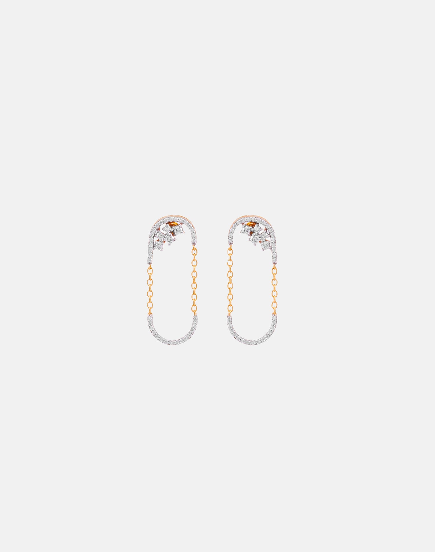 Gold Flow Link Lab Grown Diamond Earrings