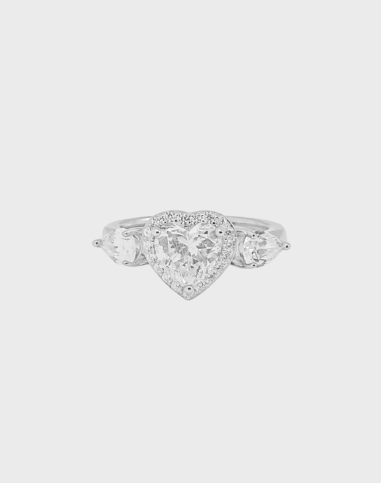 Silver Signature Heart Solitaire Ring