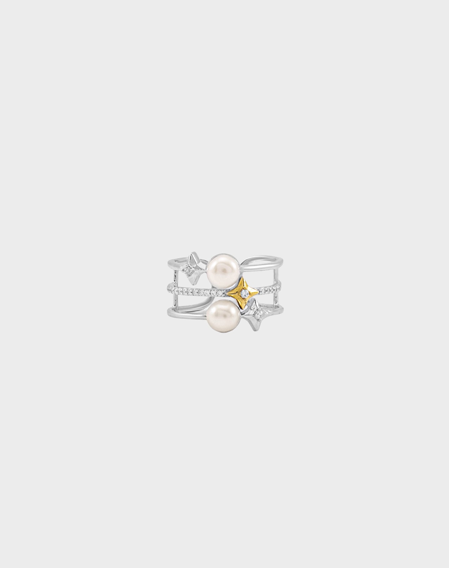 Silver Starlight Pearl Ring