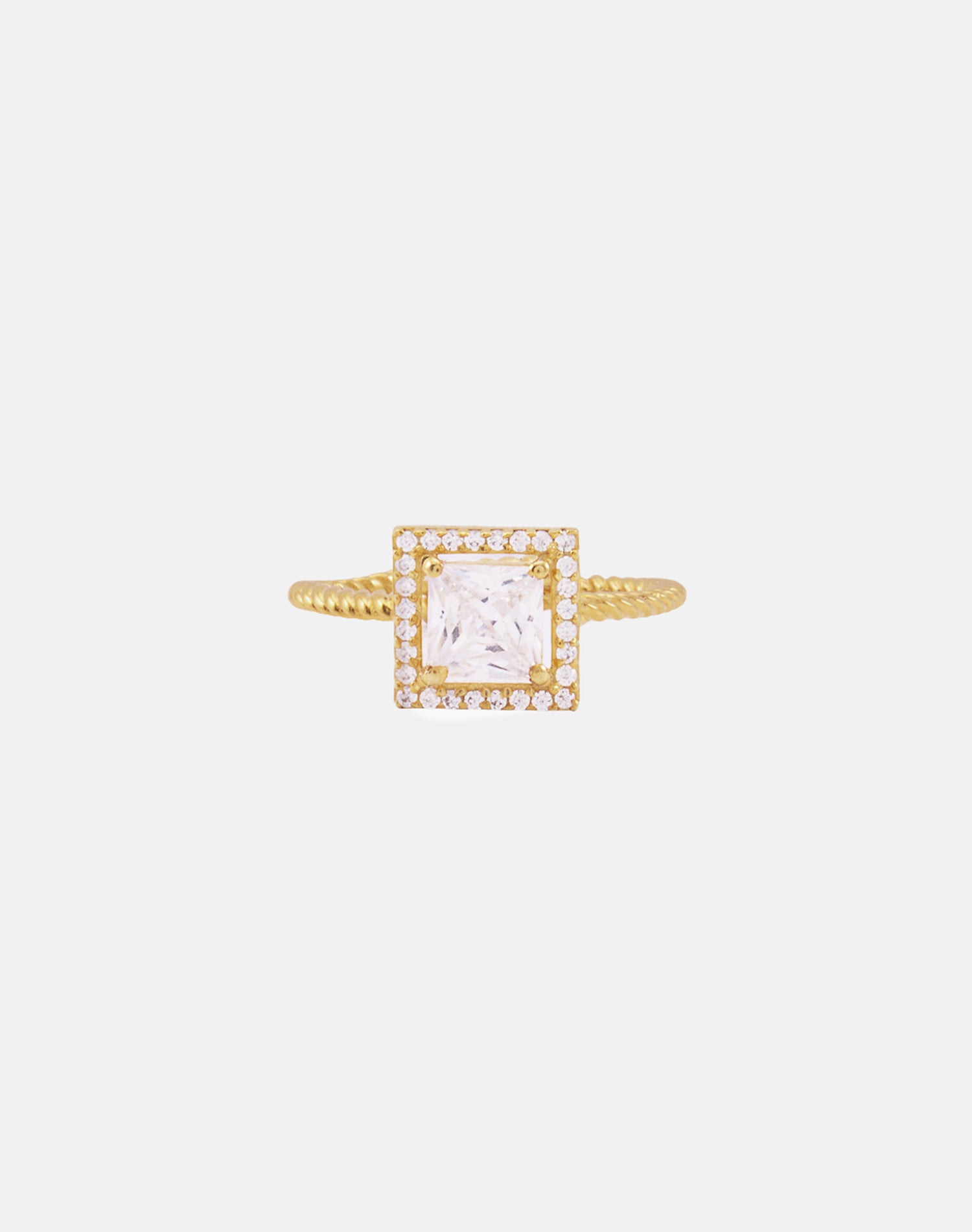 Gold Frame Solitaire Ring