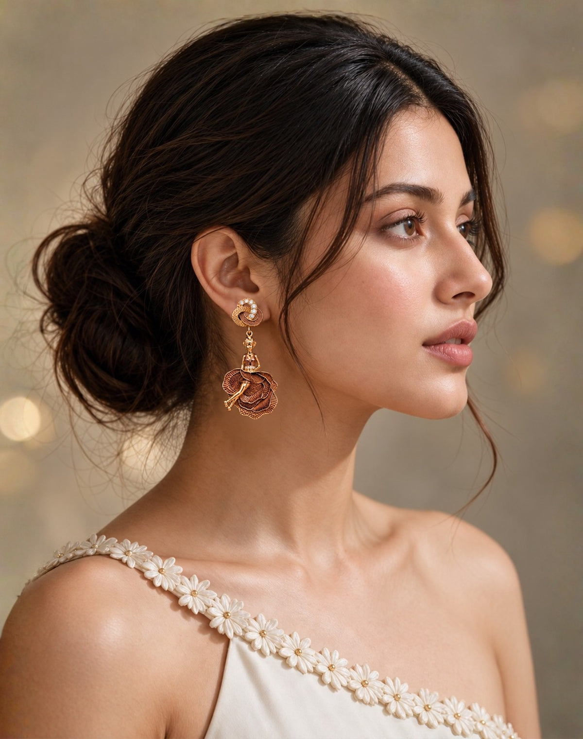 Rose Ballerina Statement Earrings