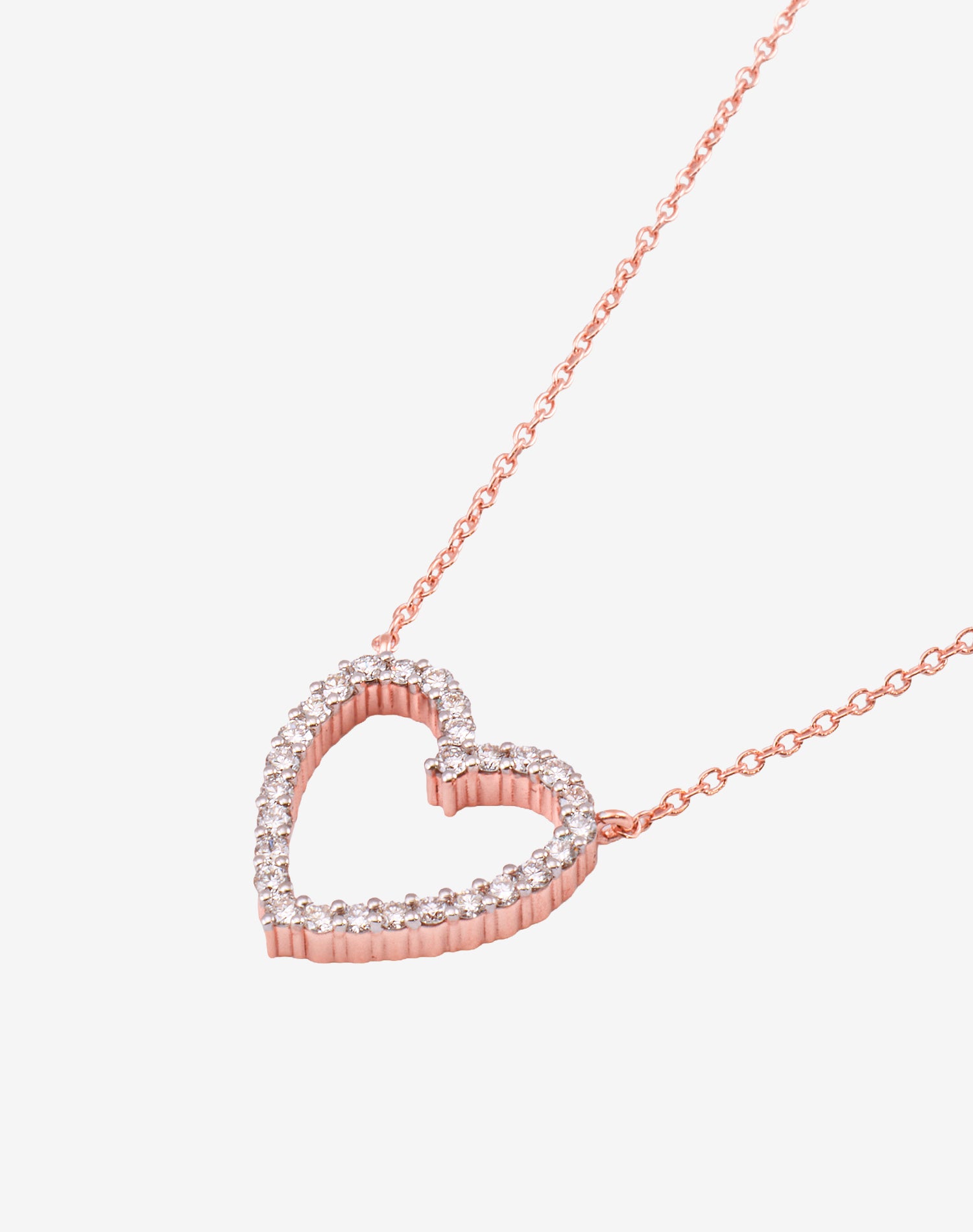 Rose Love Line Lab Grown Diamond Pendant Chain