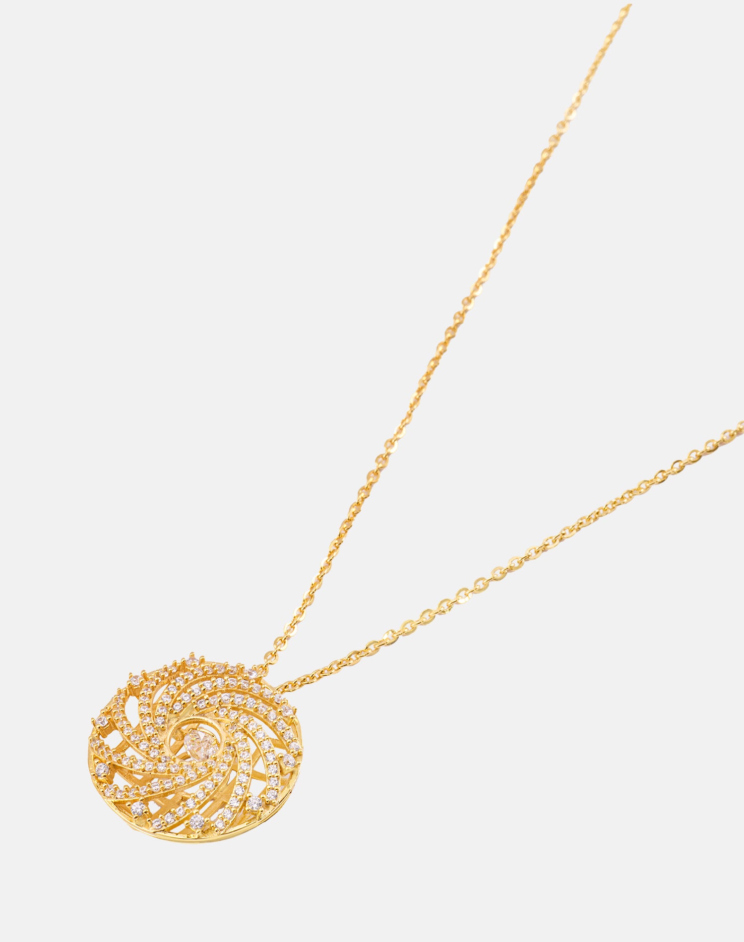 Gold Motion Dancing Diamond Pendant Chain