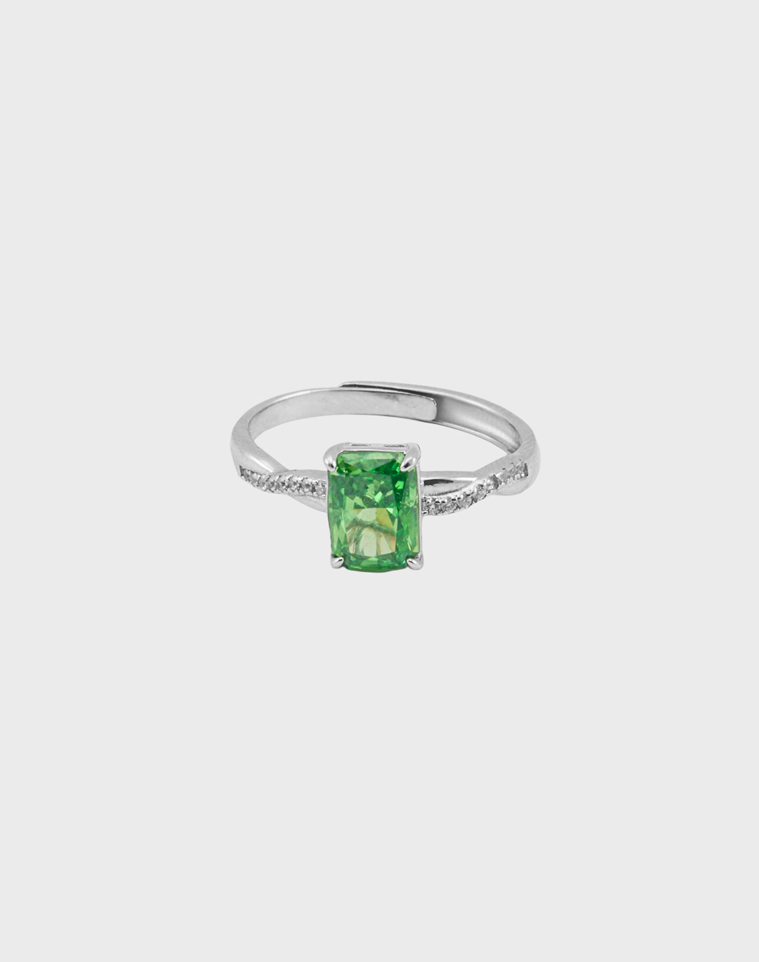 Silver Forest Lustre Solitaire Ring