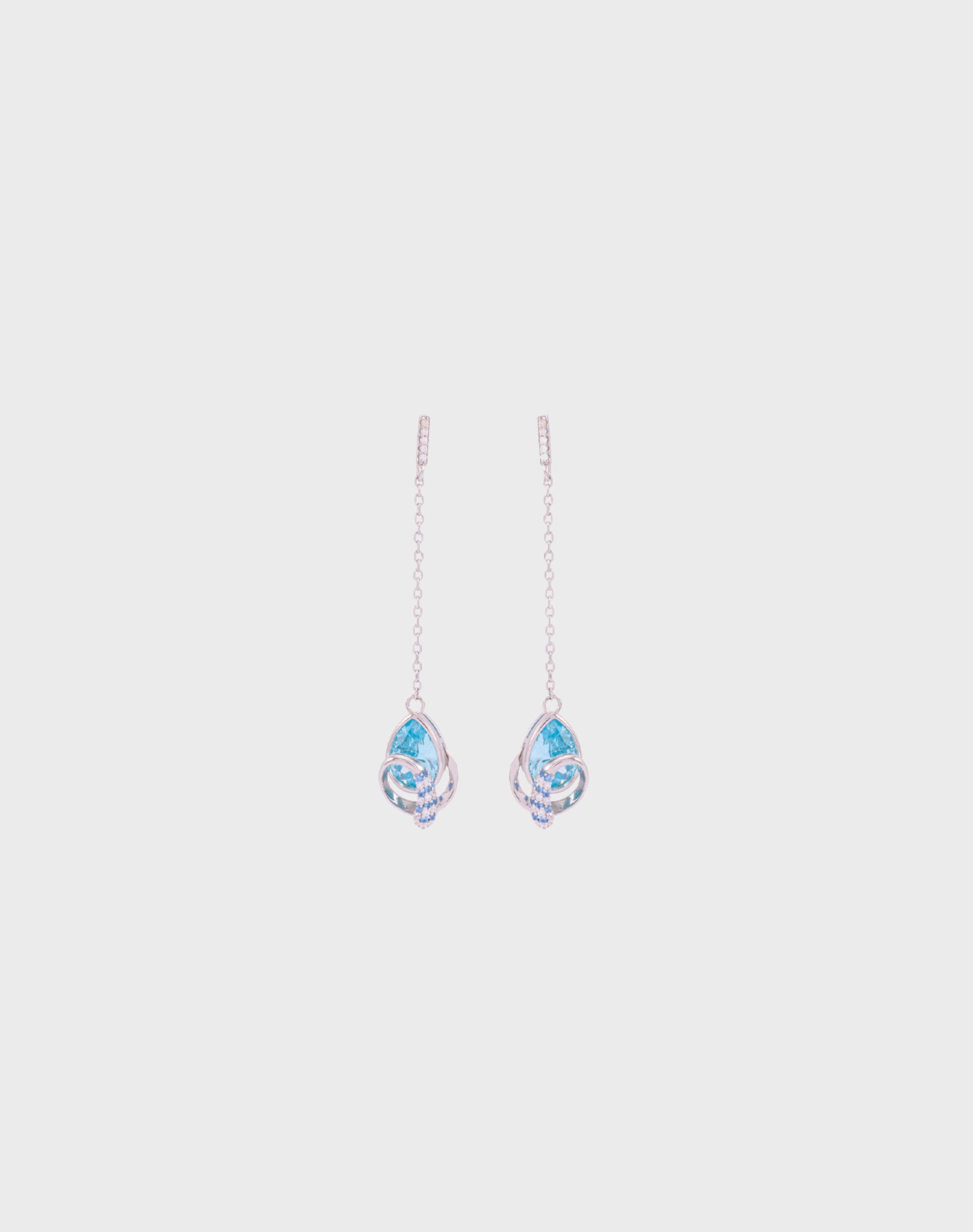 Silver Aqua Veil Earrings