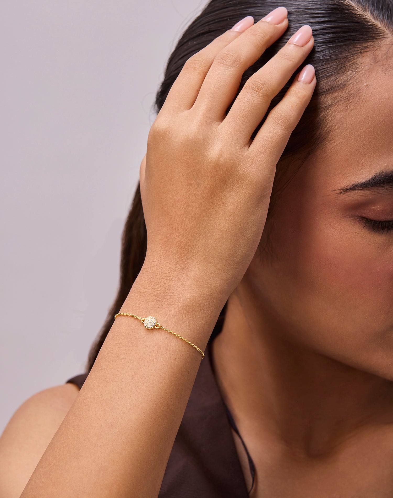 Gold Sparkling Dome Bracelet