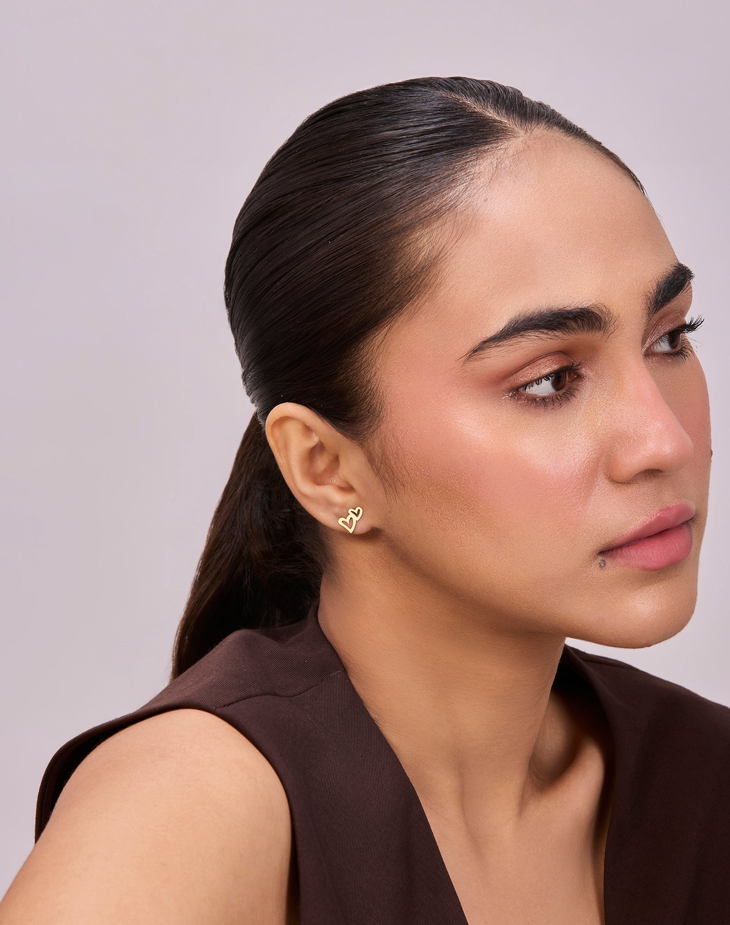 Gold Heart Is Yours Stud Earrings