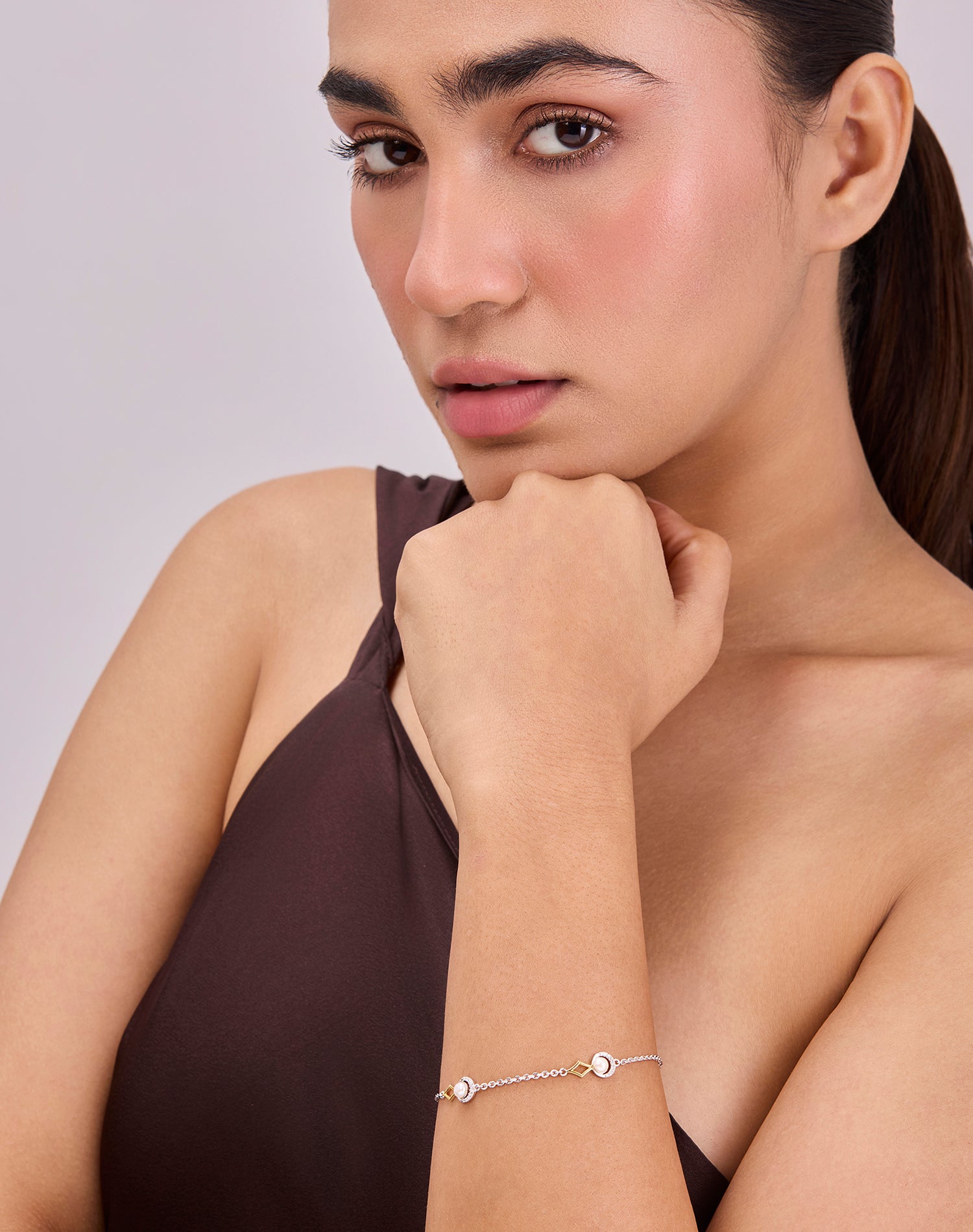 Silver Prism Pearl Bracelet