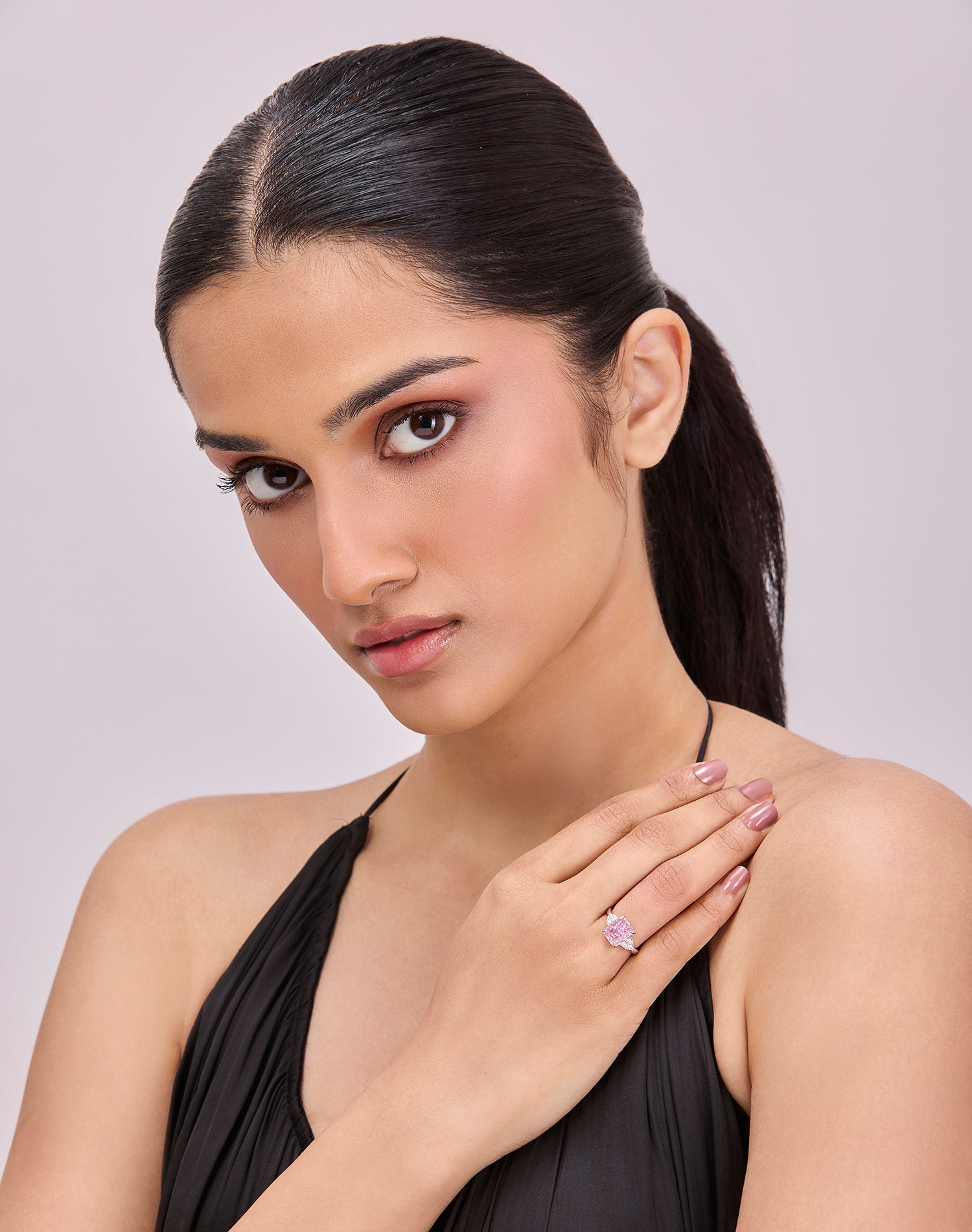 Silver Blush Solitaire Ring