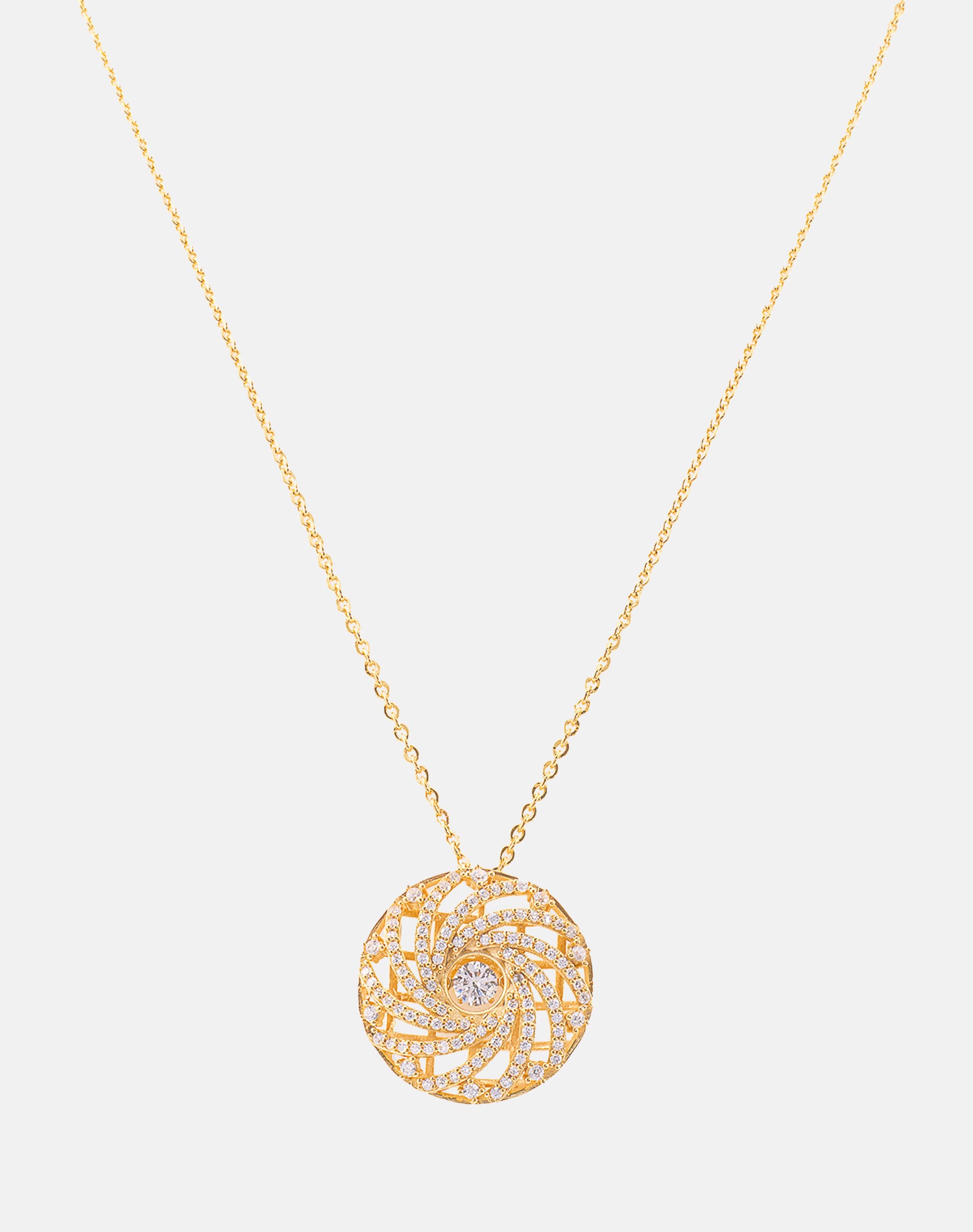 Gold Motion Dancing Diamond Pendant Chain