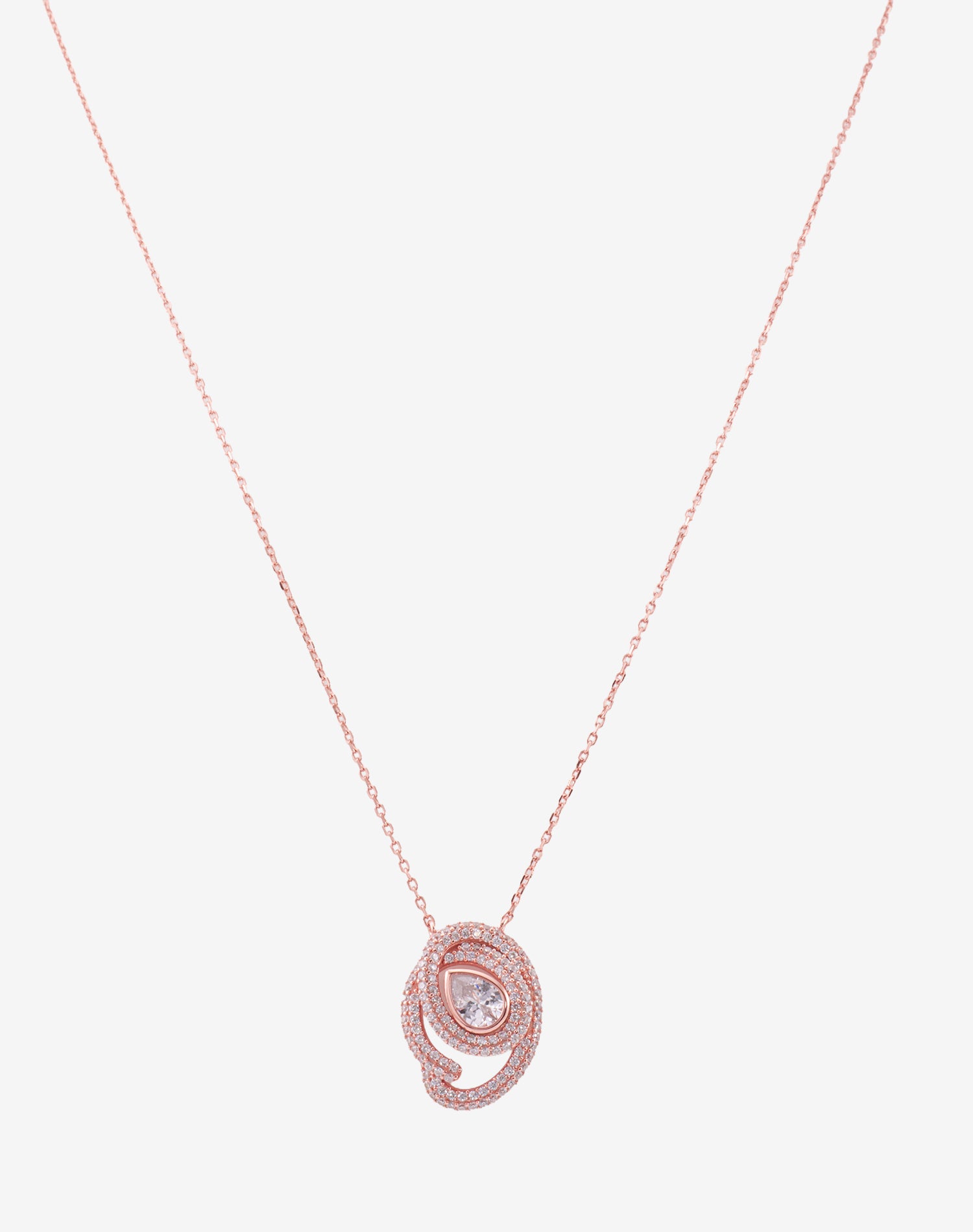 Rose Majestic Pear Pendant Chain