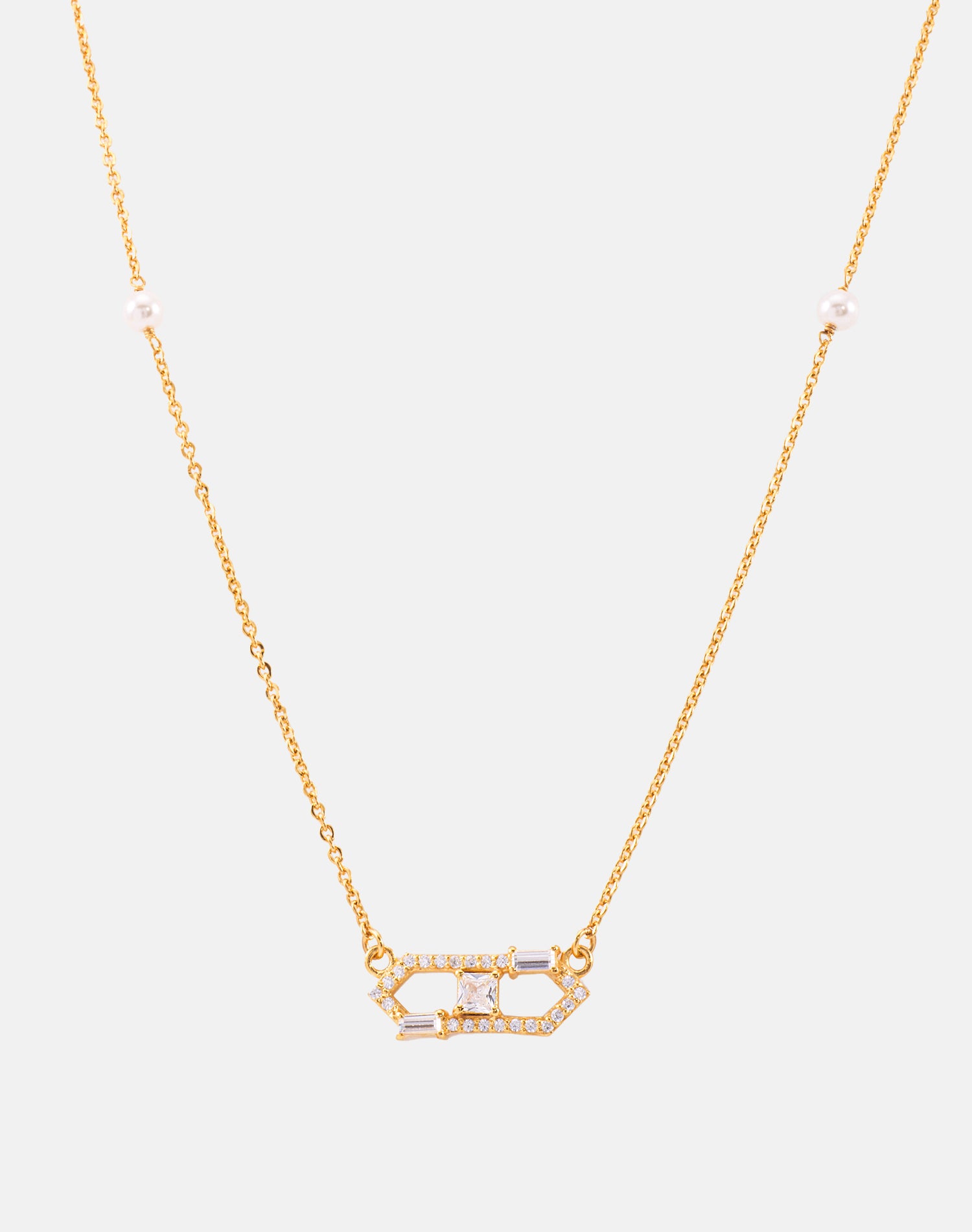 Gold Bond Pearl Pendant Chain