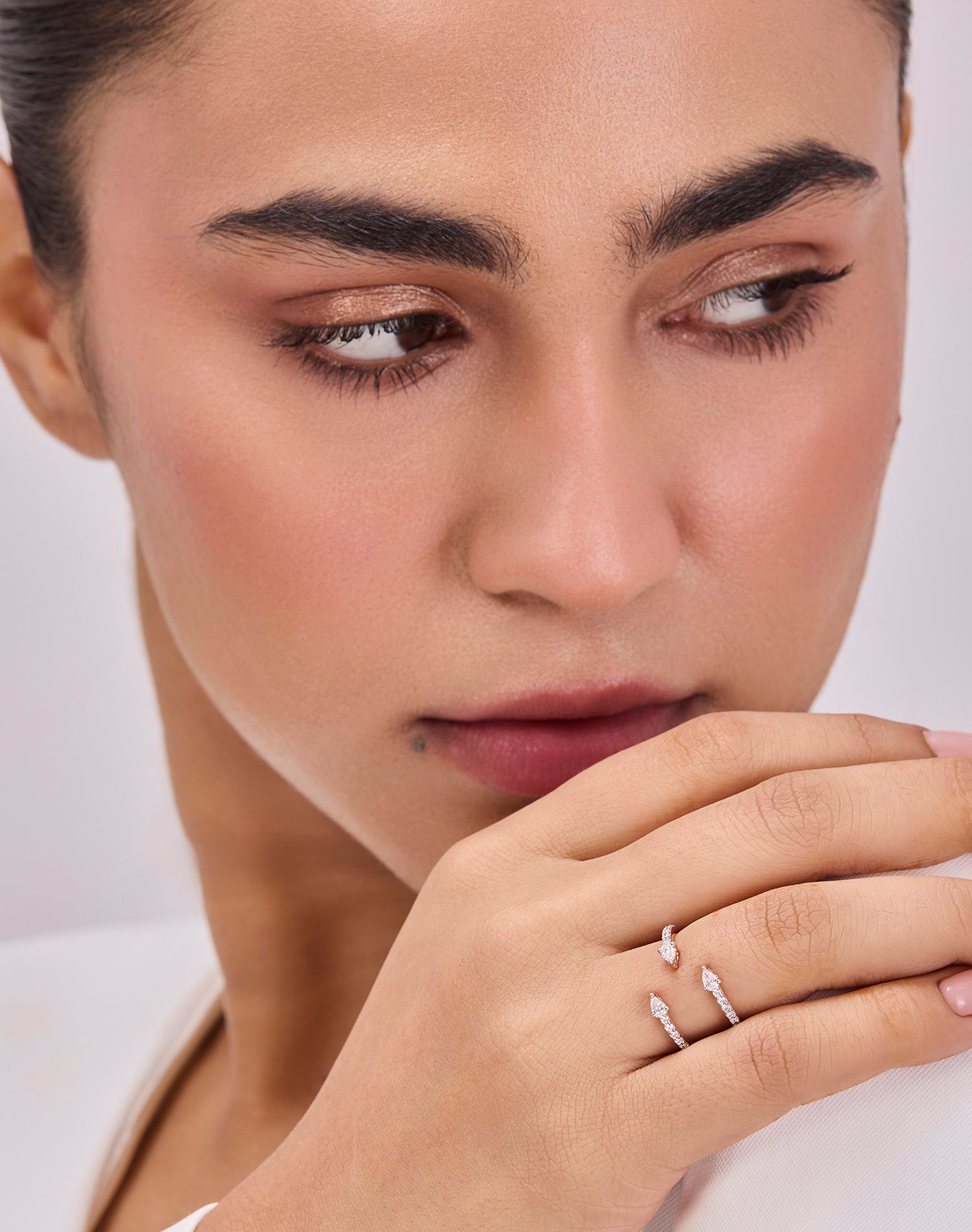 Rose Held Close Lab Grown Diamond Ring