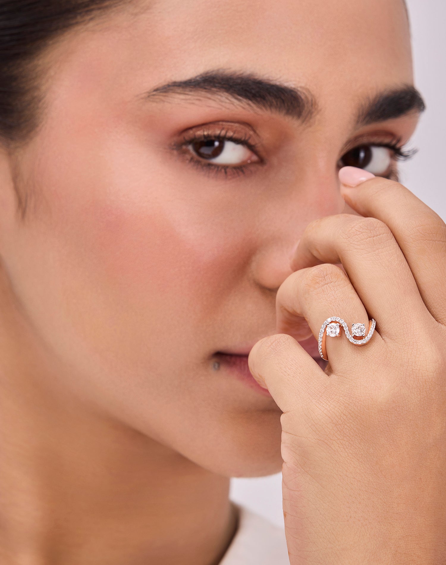 Rose You and I Solitaire Lab Grown Diamond Ring