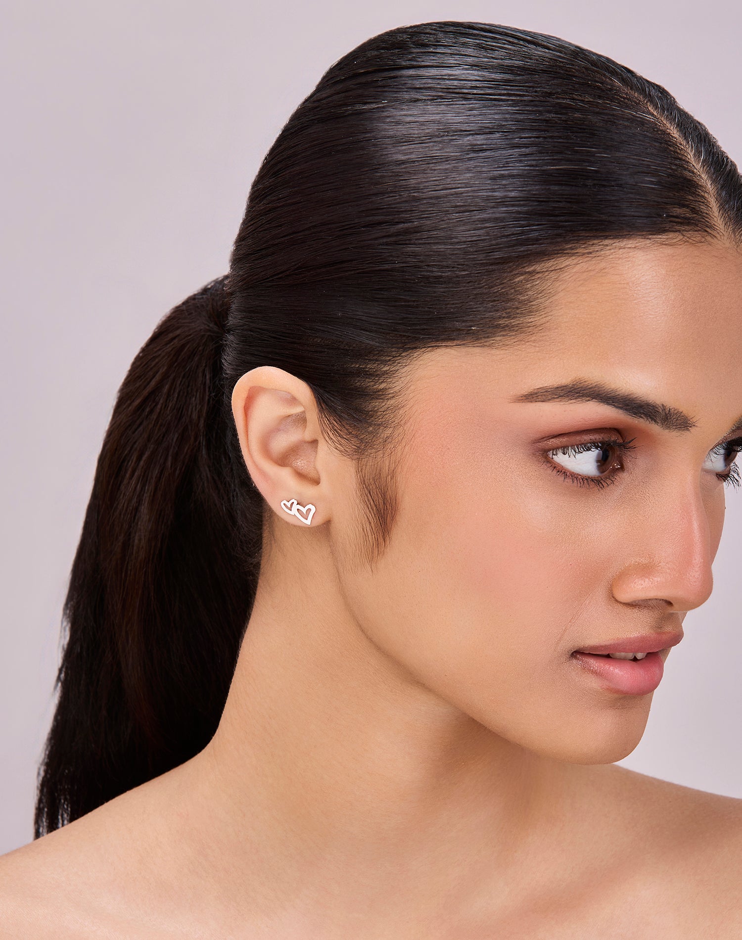 Silver Heart Is Yours Stud Earrings