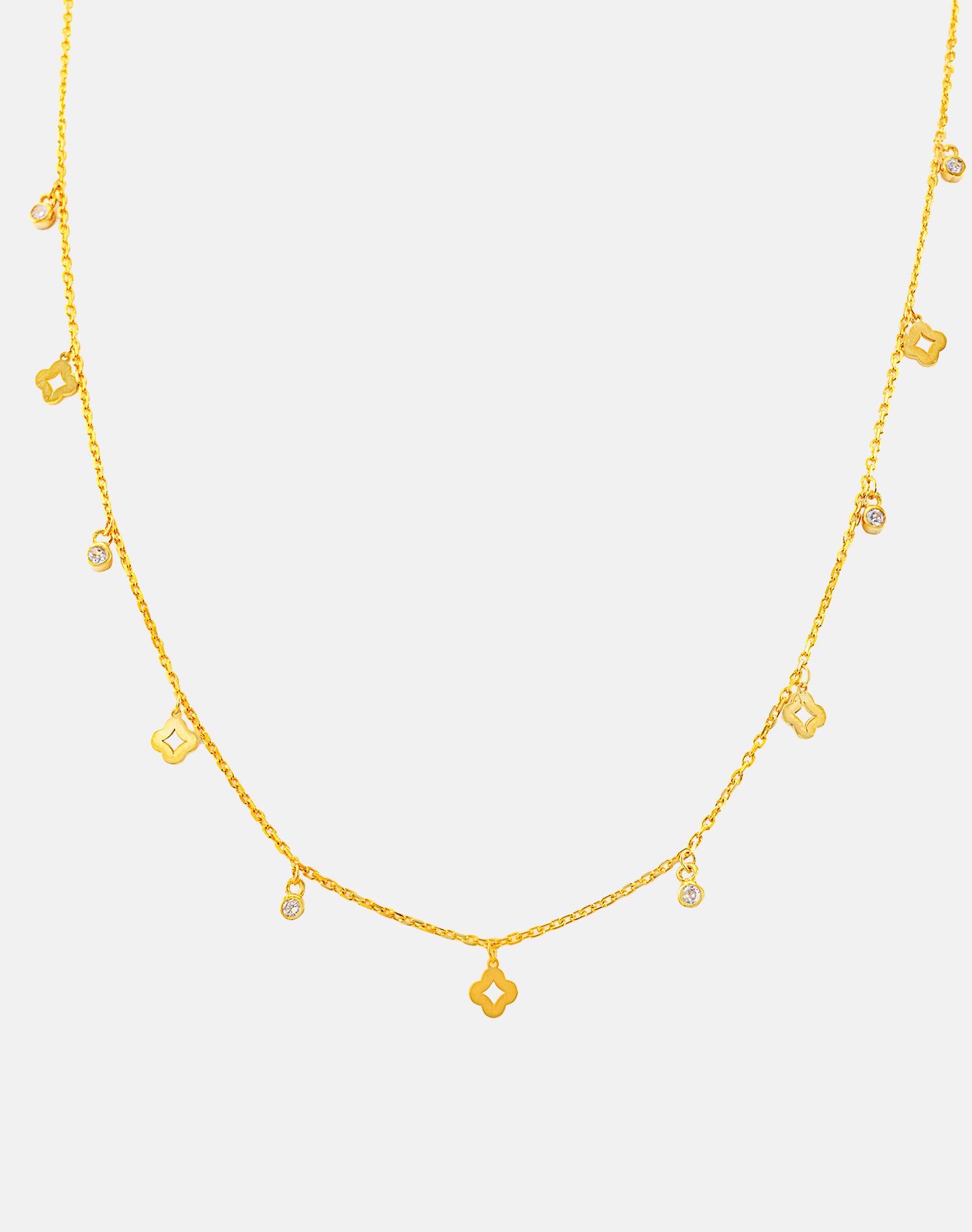 Gold Glow Clover Charm Pendant Chain