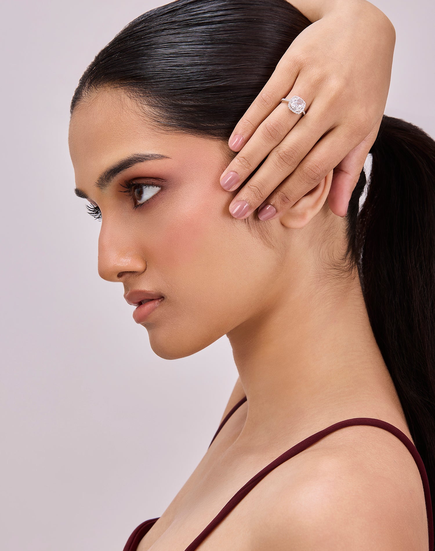 Silver Grand Solitaire Ring