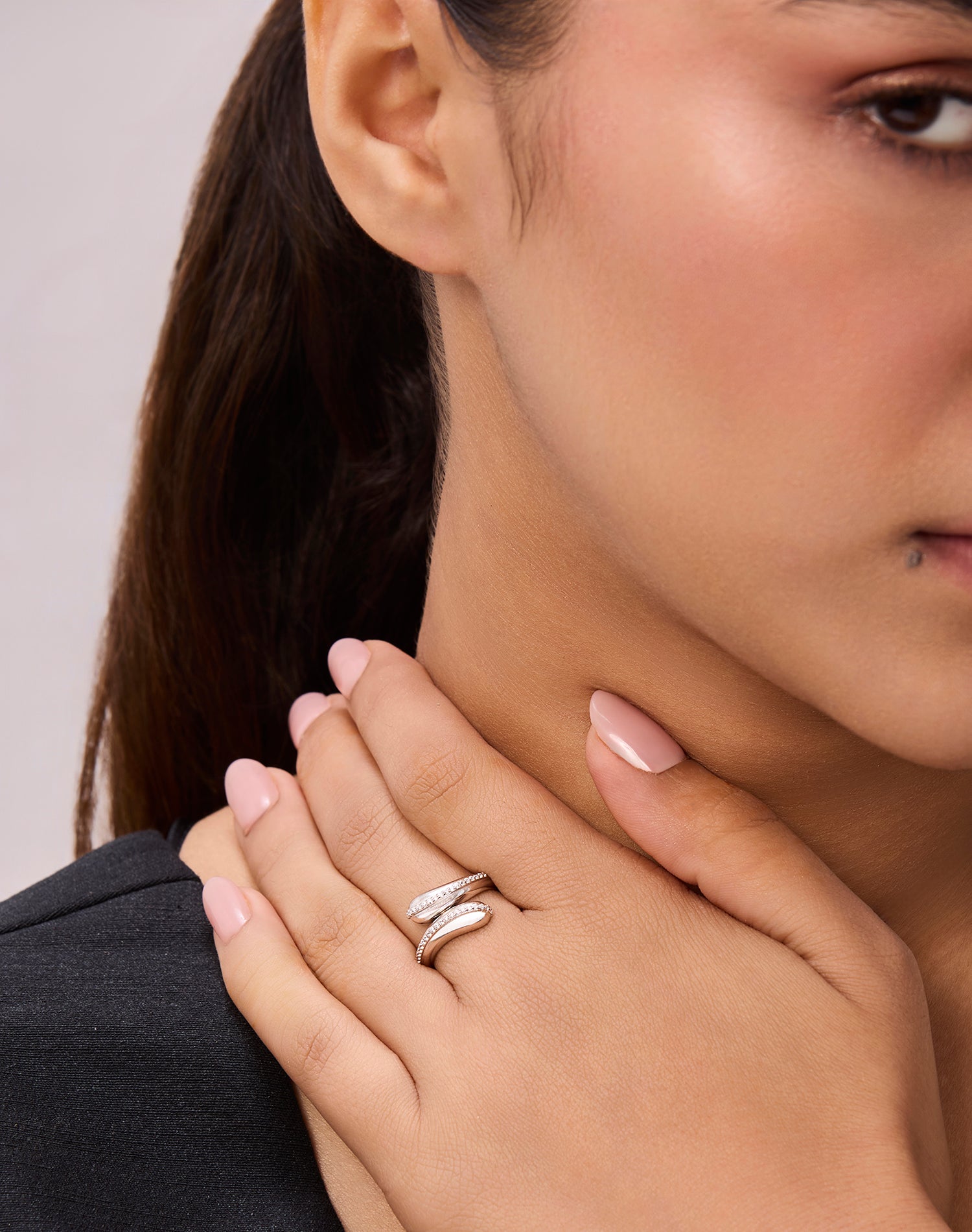 Silver Silken Wave Ring