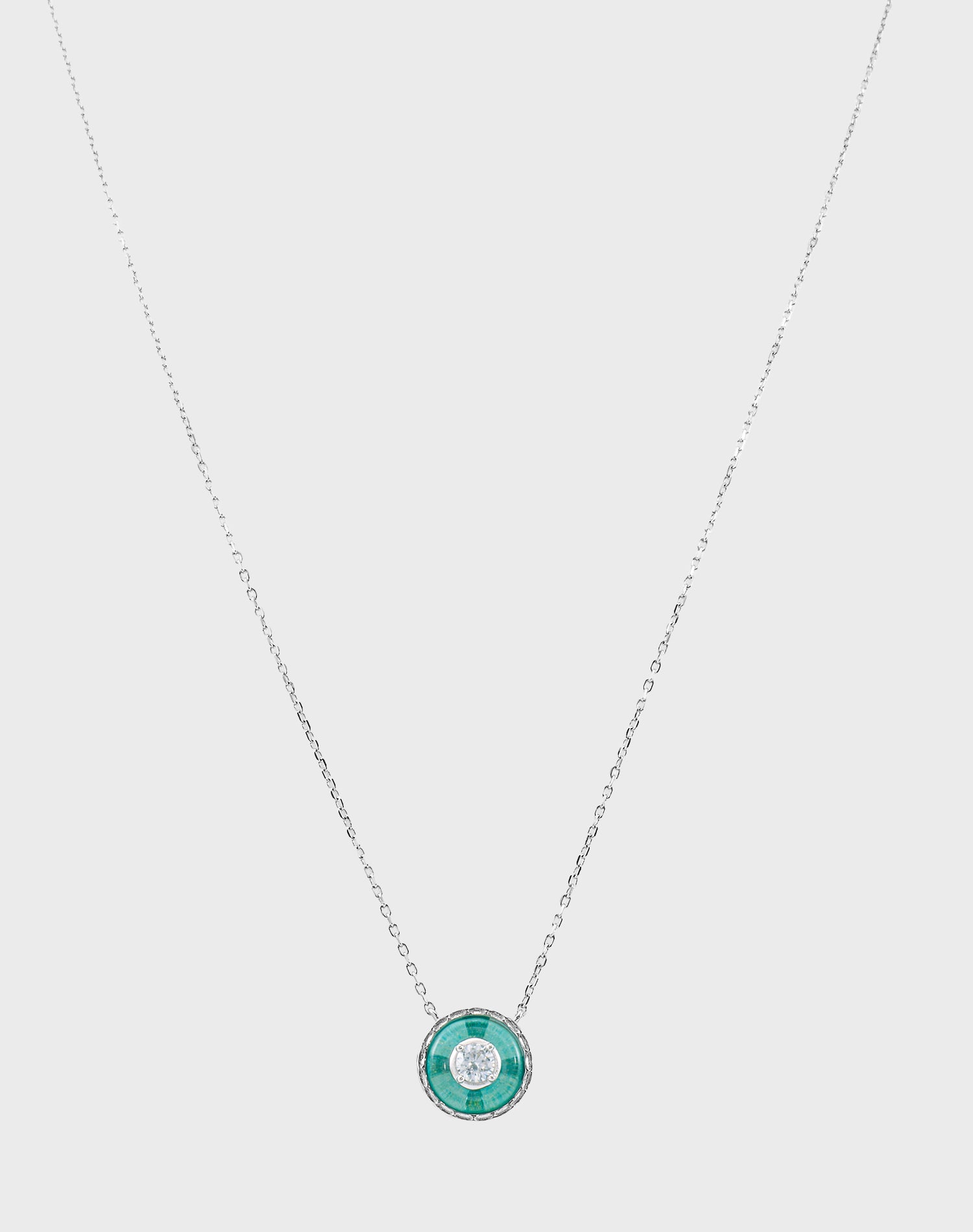 Silver Orbis Verde Pendant Chain
