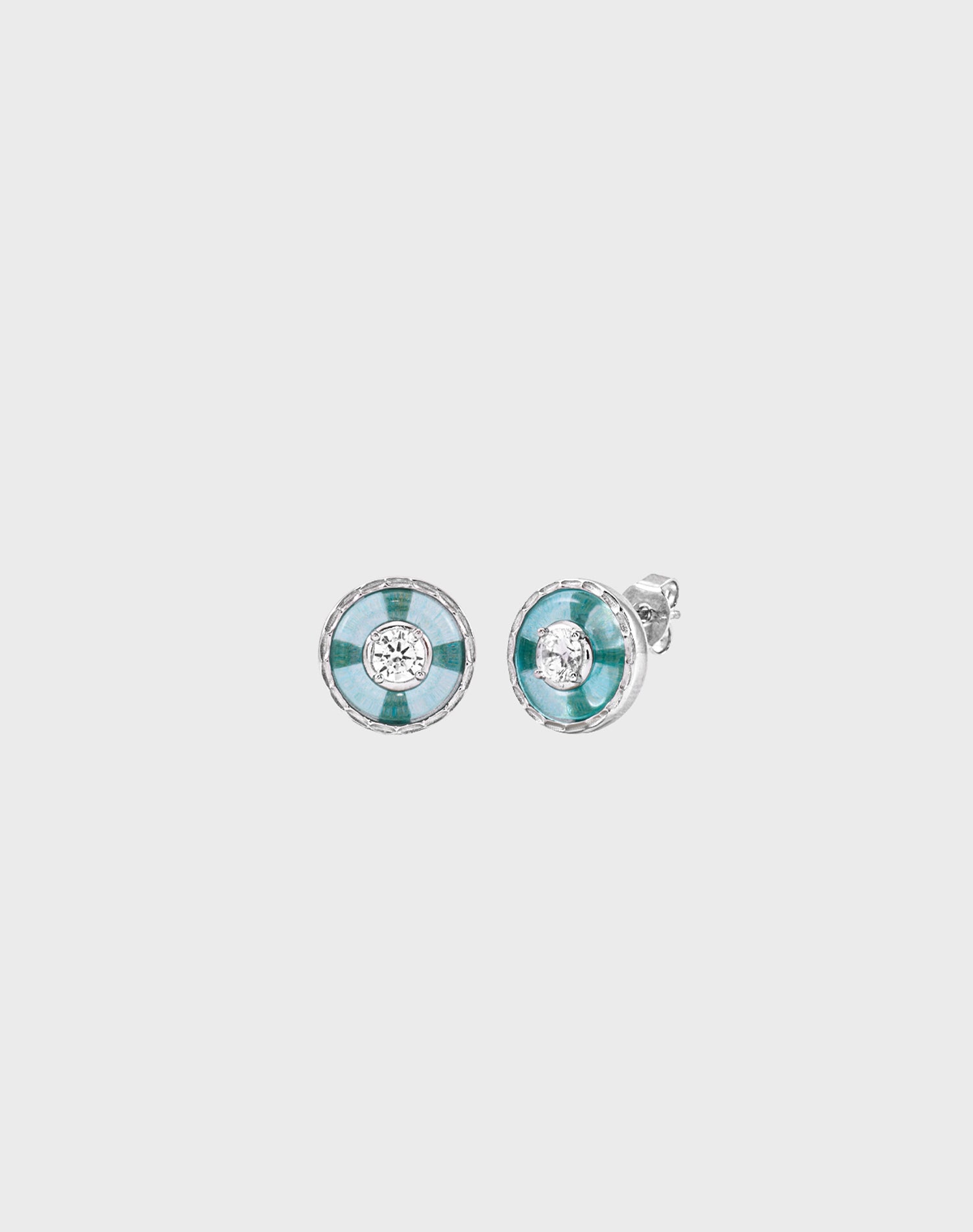 Silver Orbis Verde Earrings