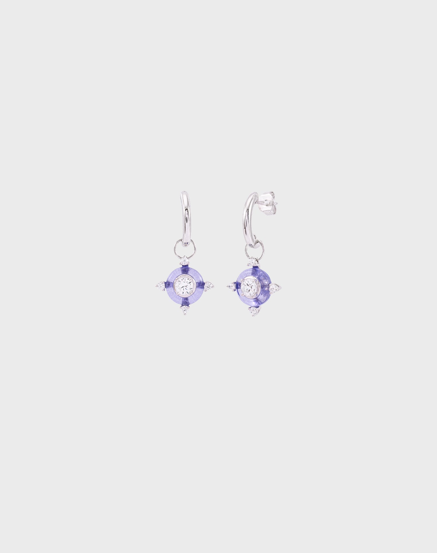 Silver Violet Lumina Earrings