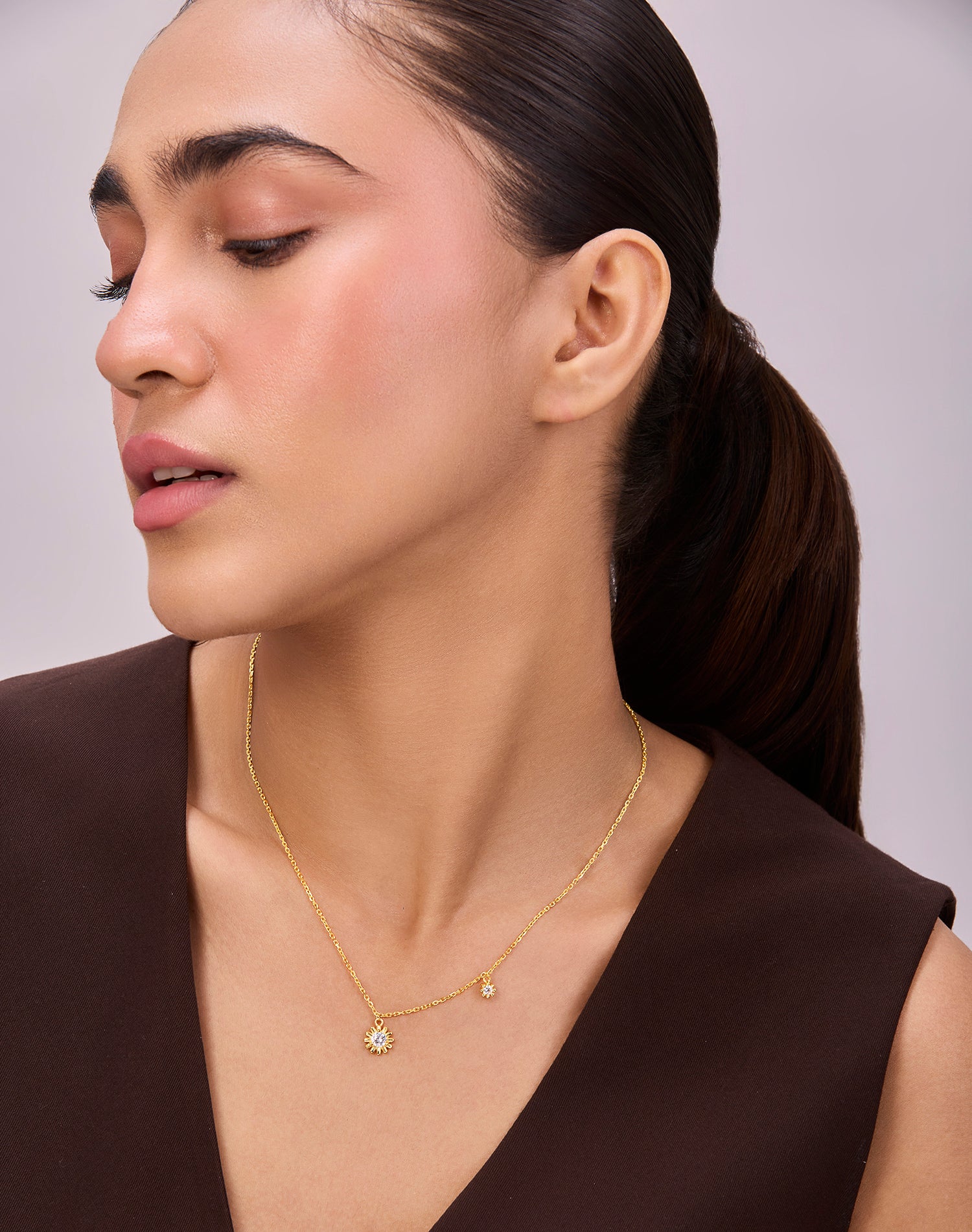 Gold Petaline Pendant Chain