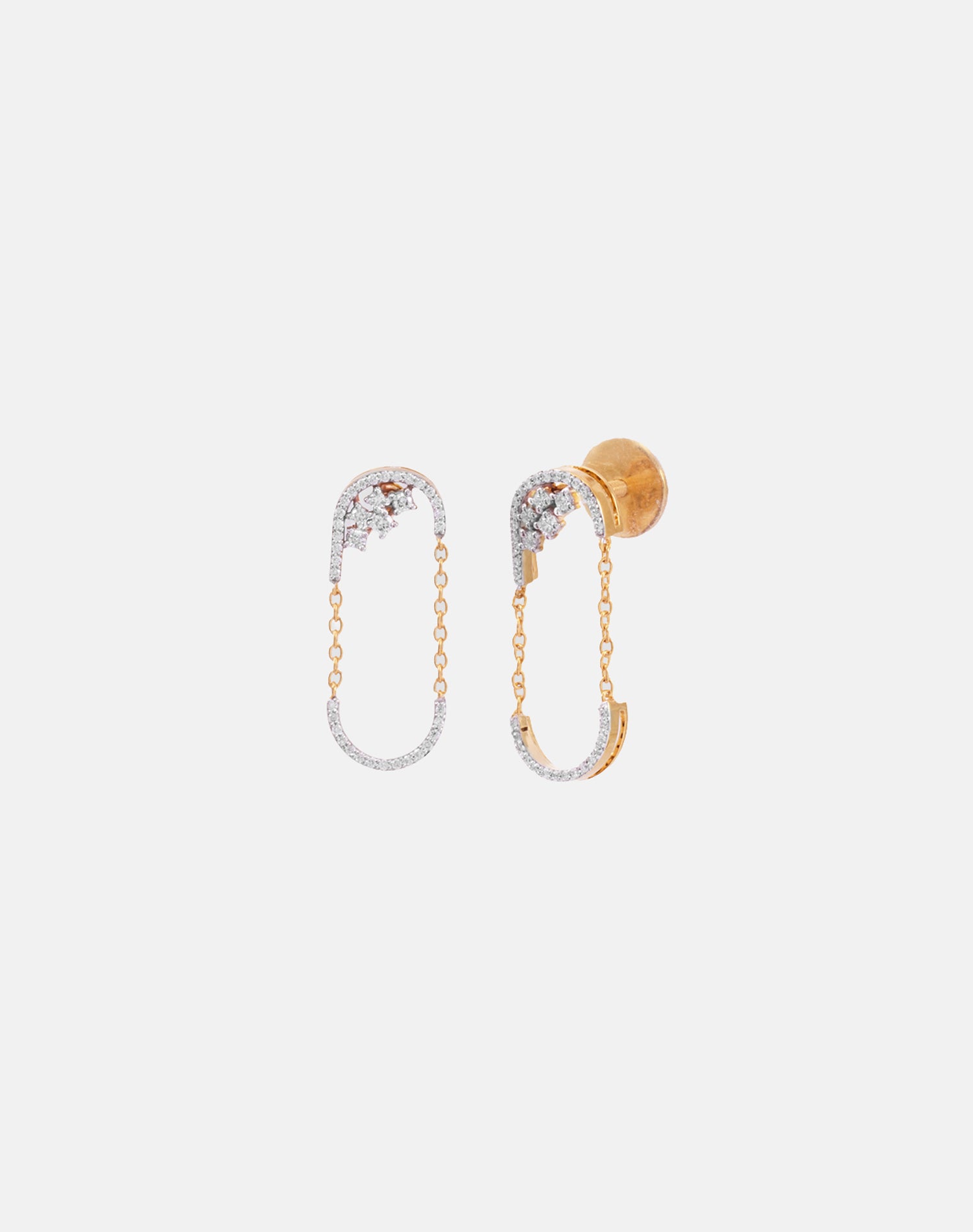 Gold Flow Link Lab Grown Diamond Earrings