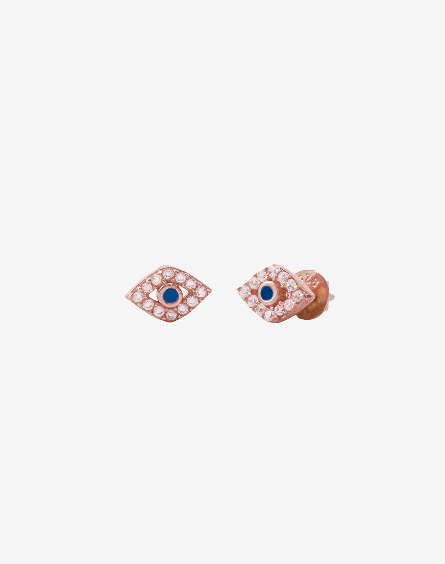 Rose Evil Eye Stud Earrings