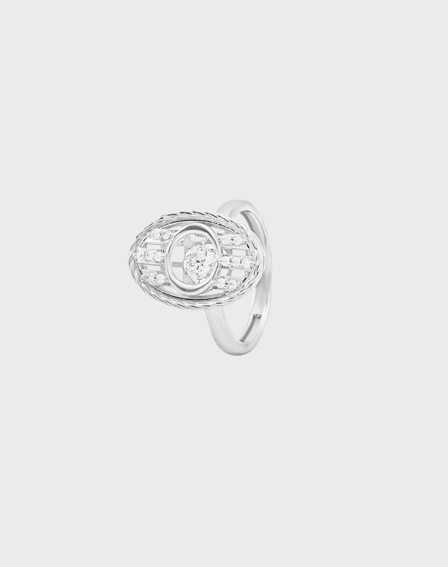 Silver Elan Dancing Diamond Ring