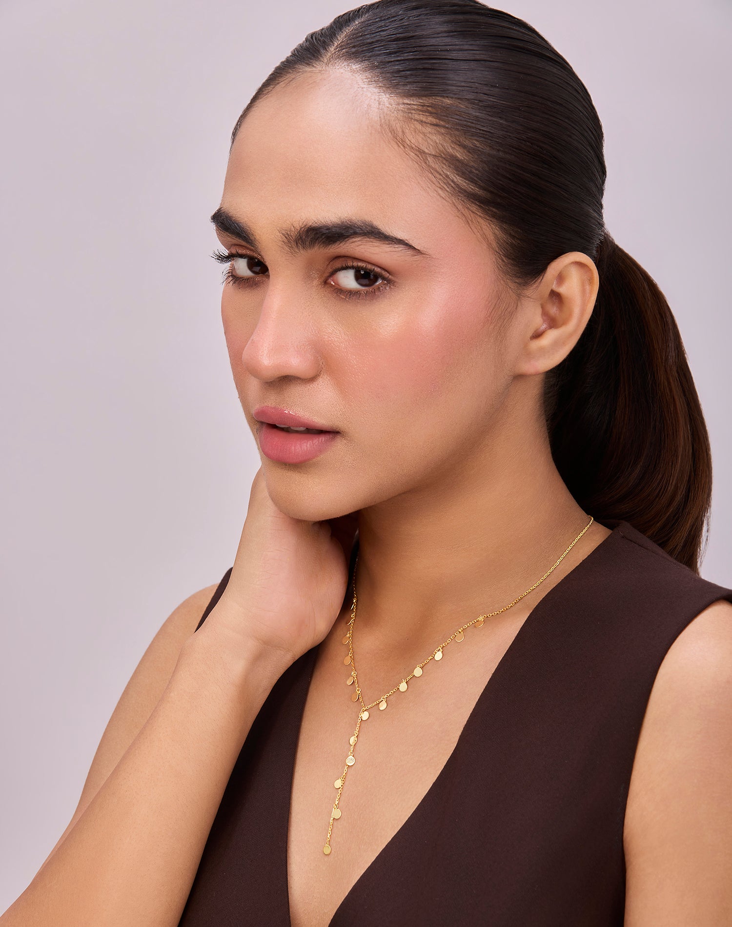 Gold Cute in Circles Charm Pendant Chain