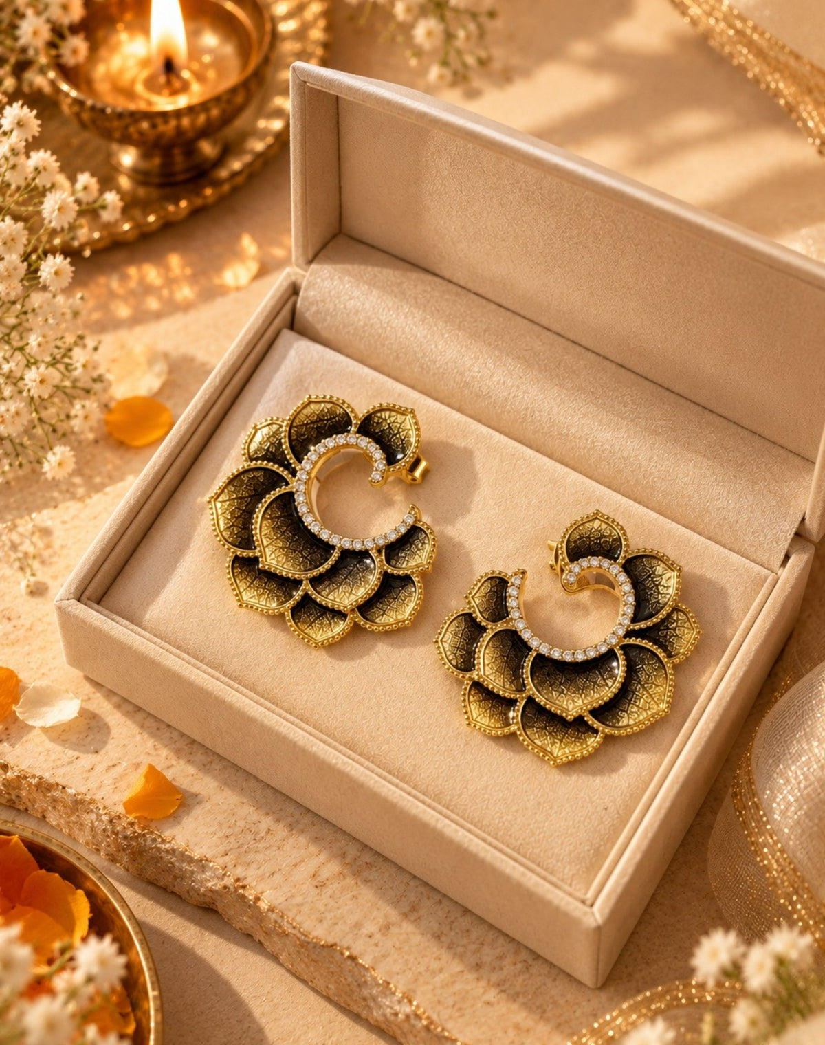Shadow Petal Statement Earrings