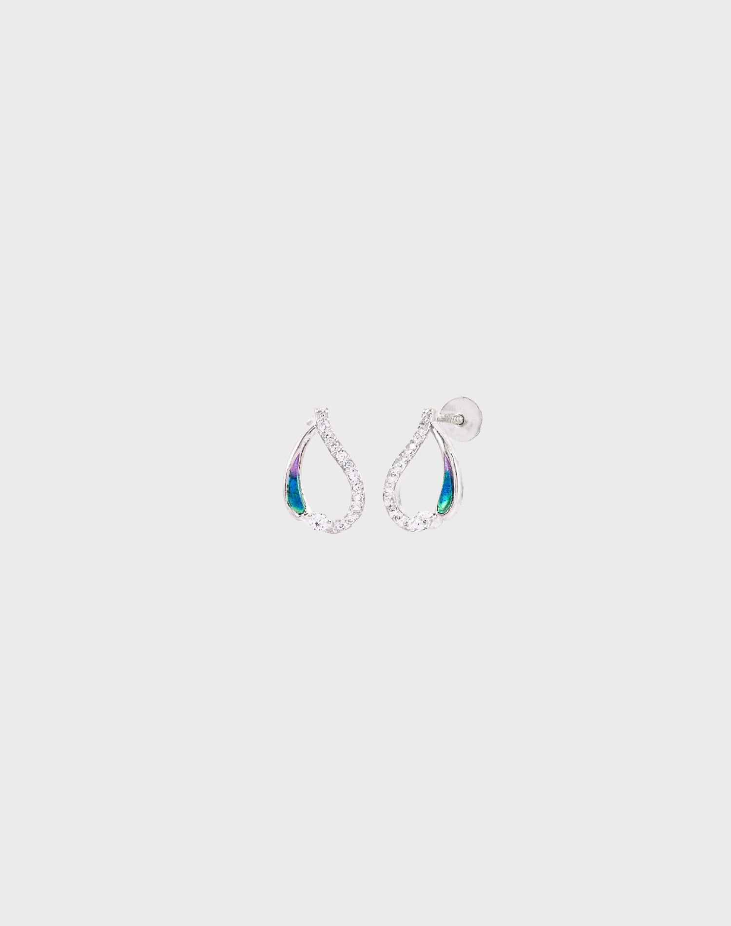 Silver Dewdrop Stud Earrings