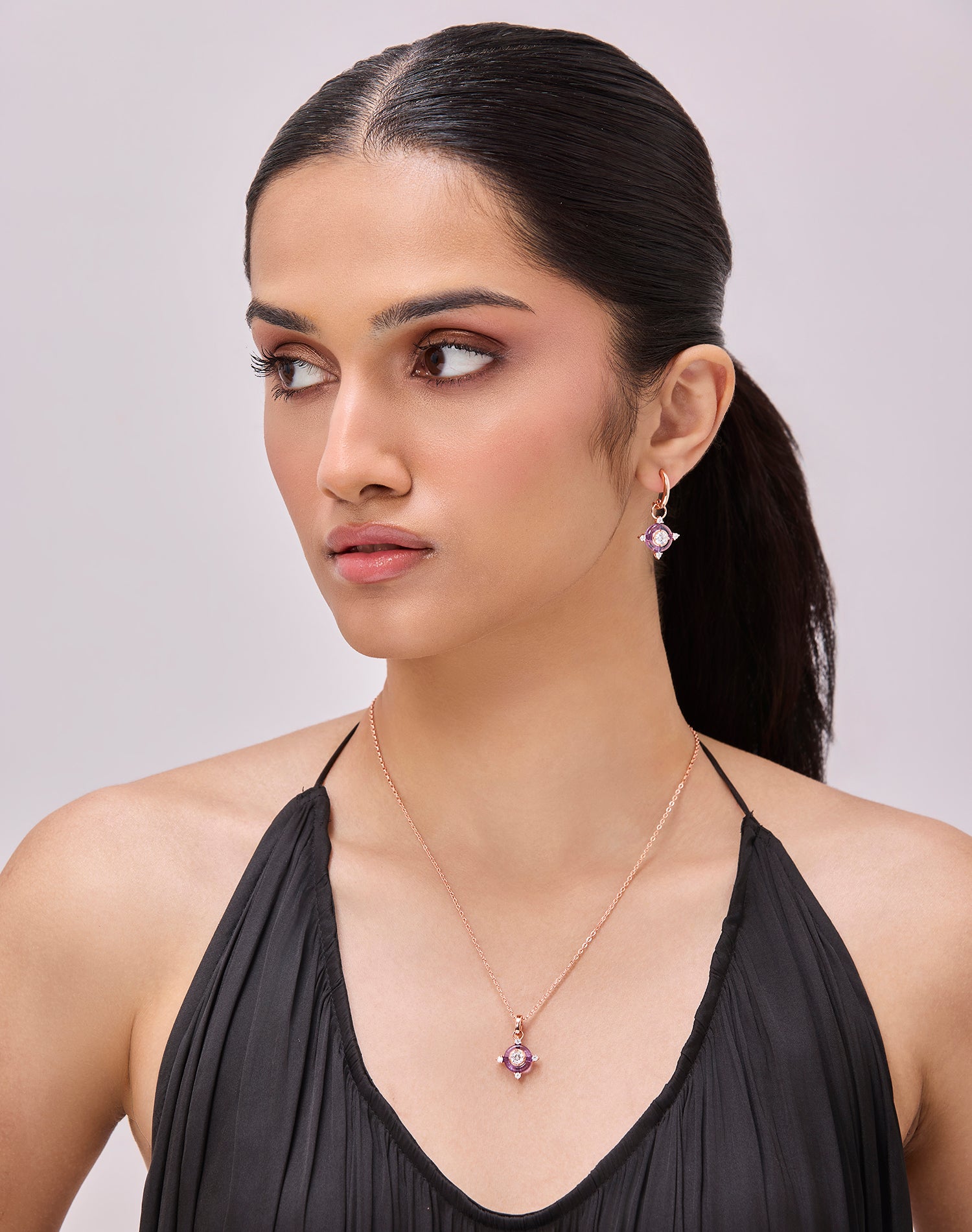 Rose Violet Lumina Pendant Chain
