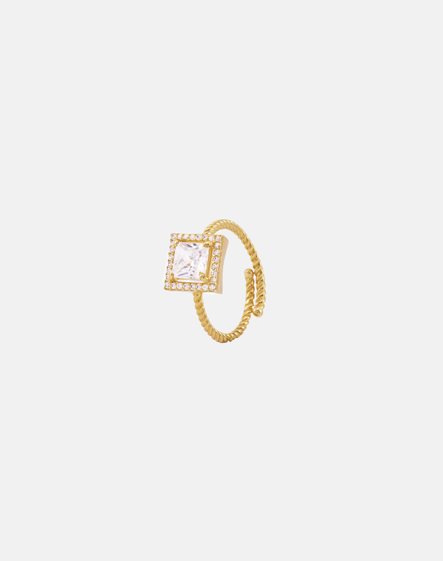 Gold Frame Solitaire Ring