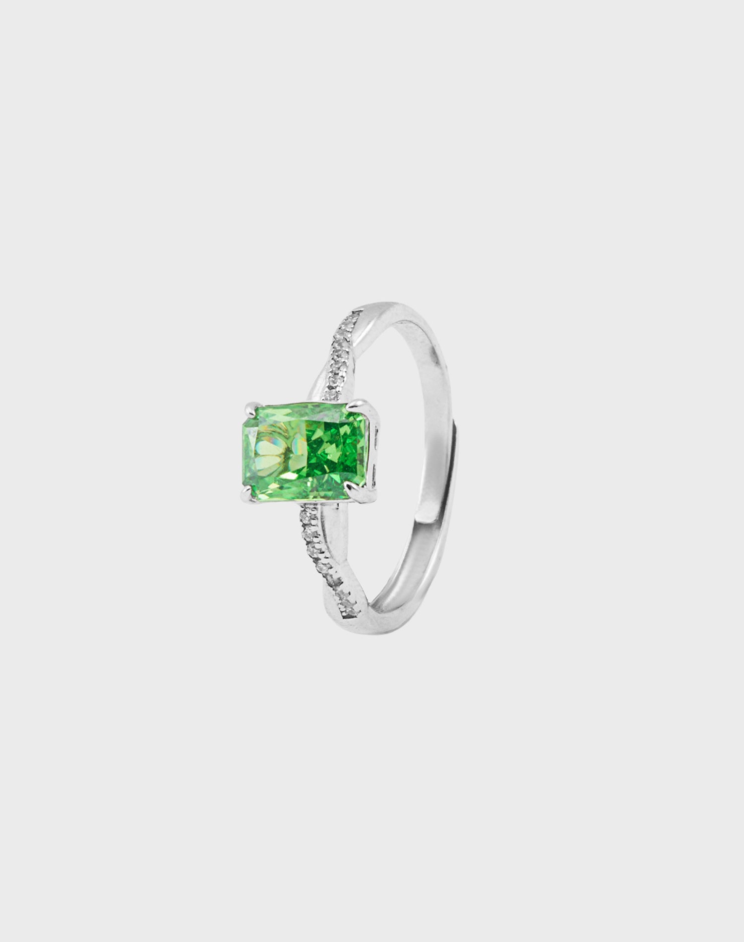 Silver Forest Lustre Solitaire Ring