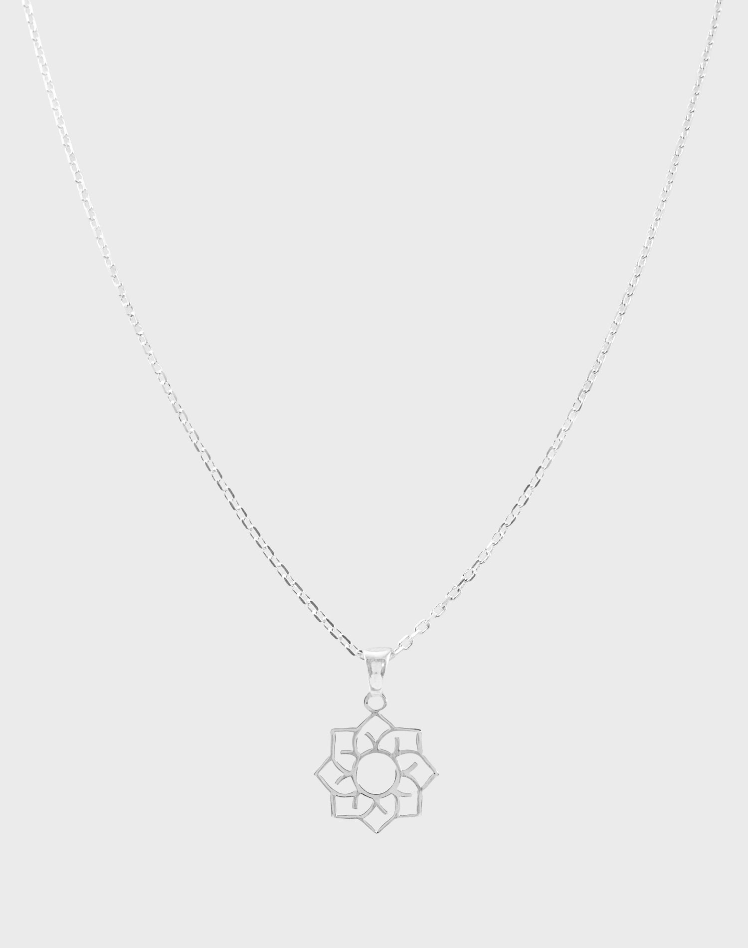 Silver Geo Bloom Pendant Set