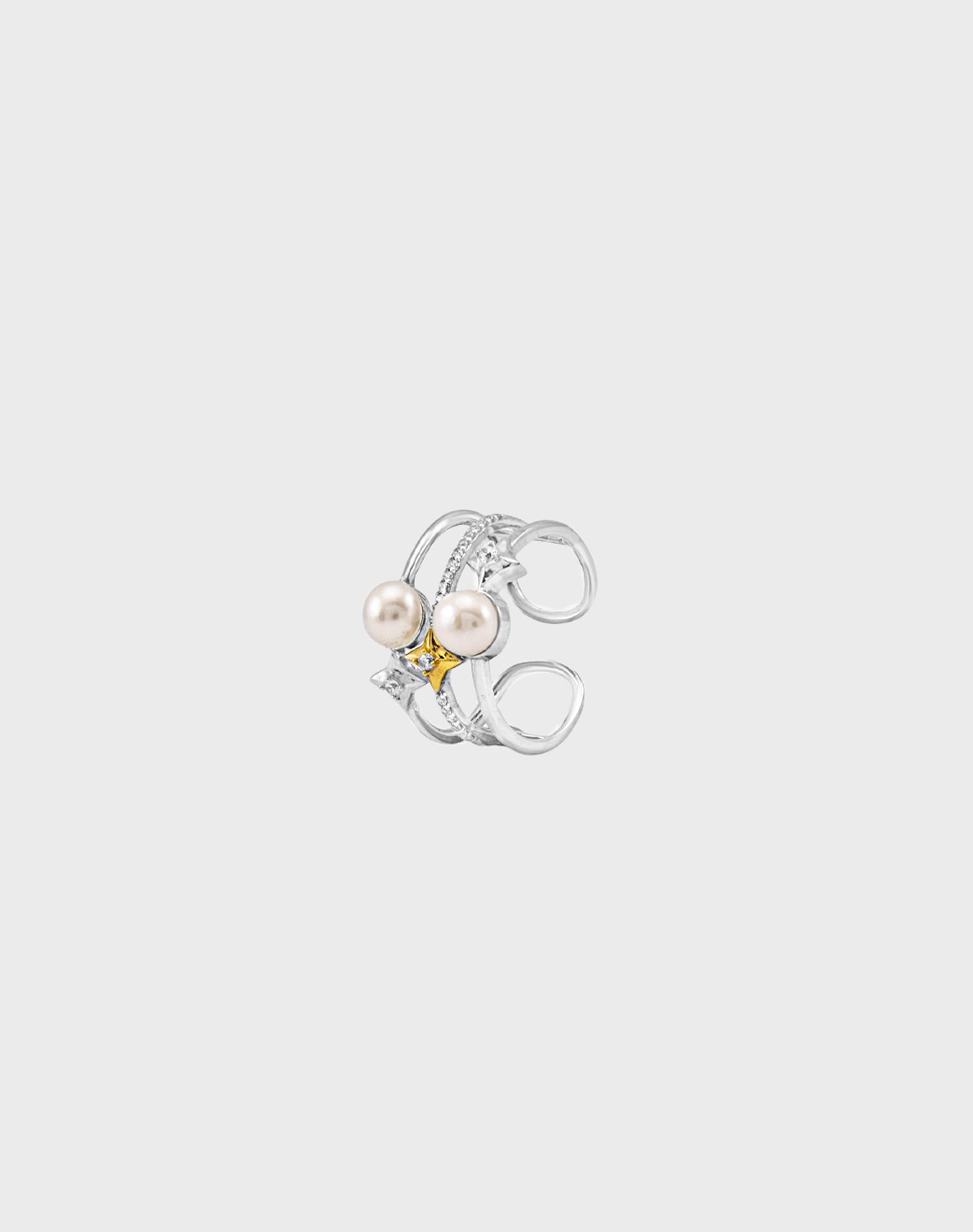 Silver Starlight Pearl Ring