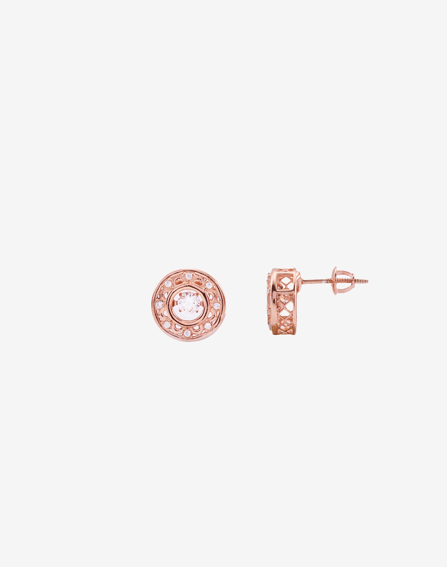 Rose Balance Dancing Diamond Stud Earrings