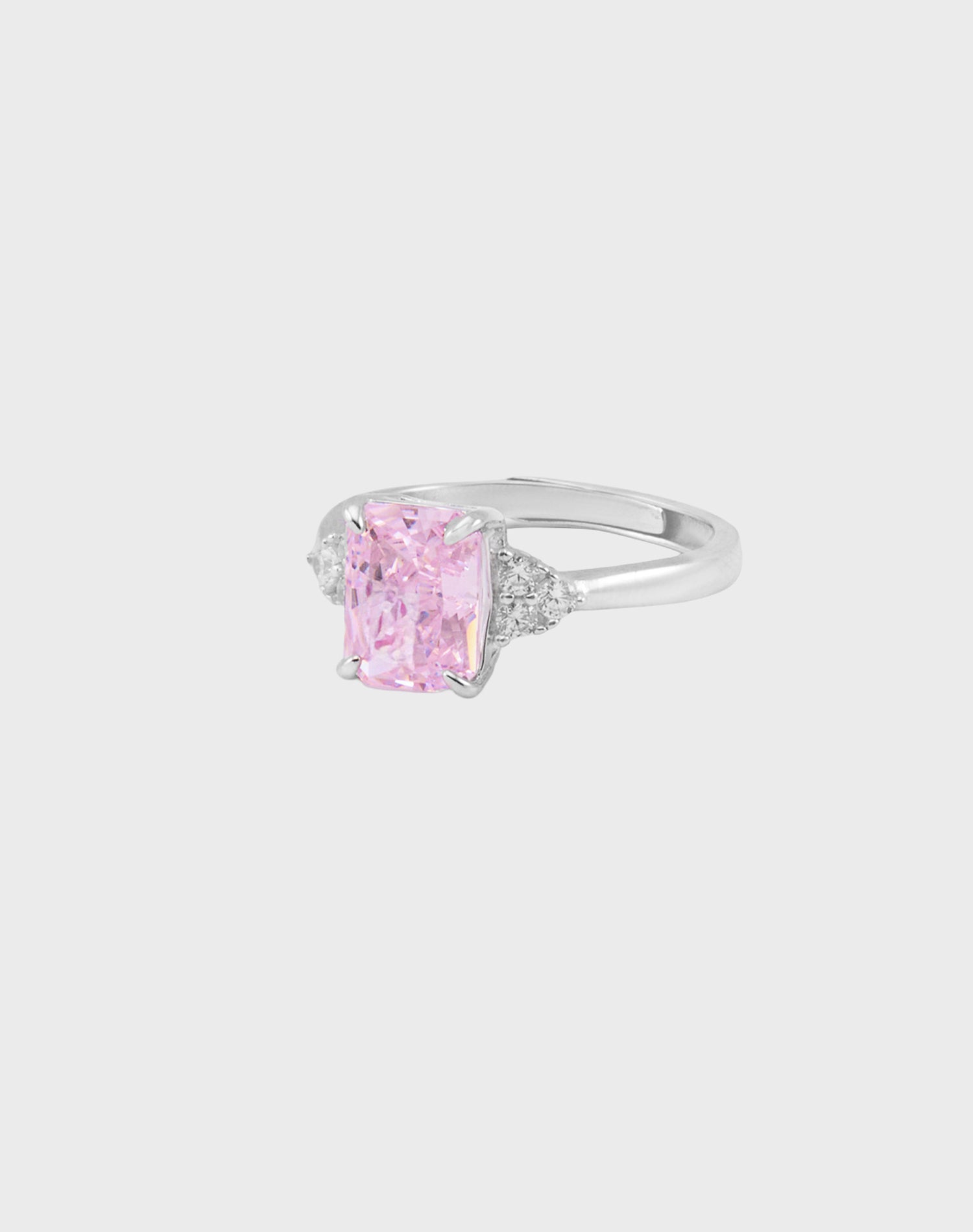 Silver Blush Solitaire Ring