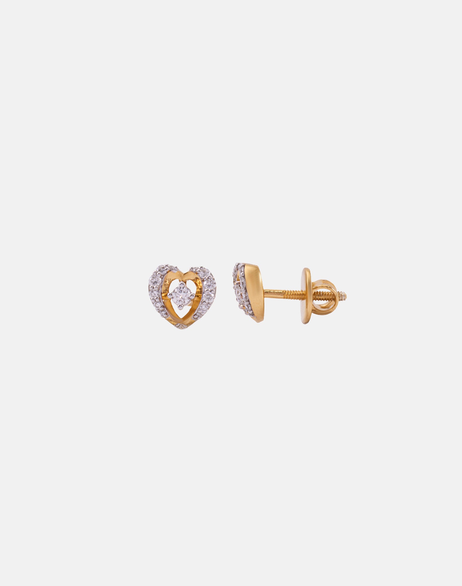 Gold Sweetheart Lab Grown Diamond Earrings